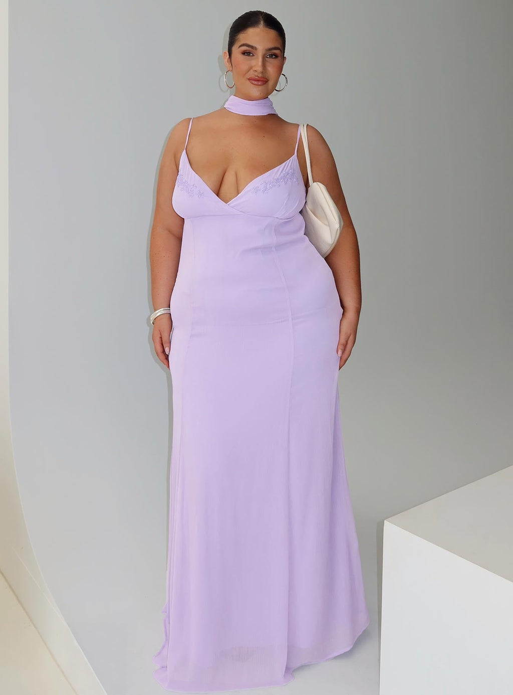 Jadira Scarf Maxi Dress Purple Curve