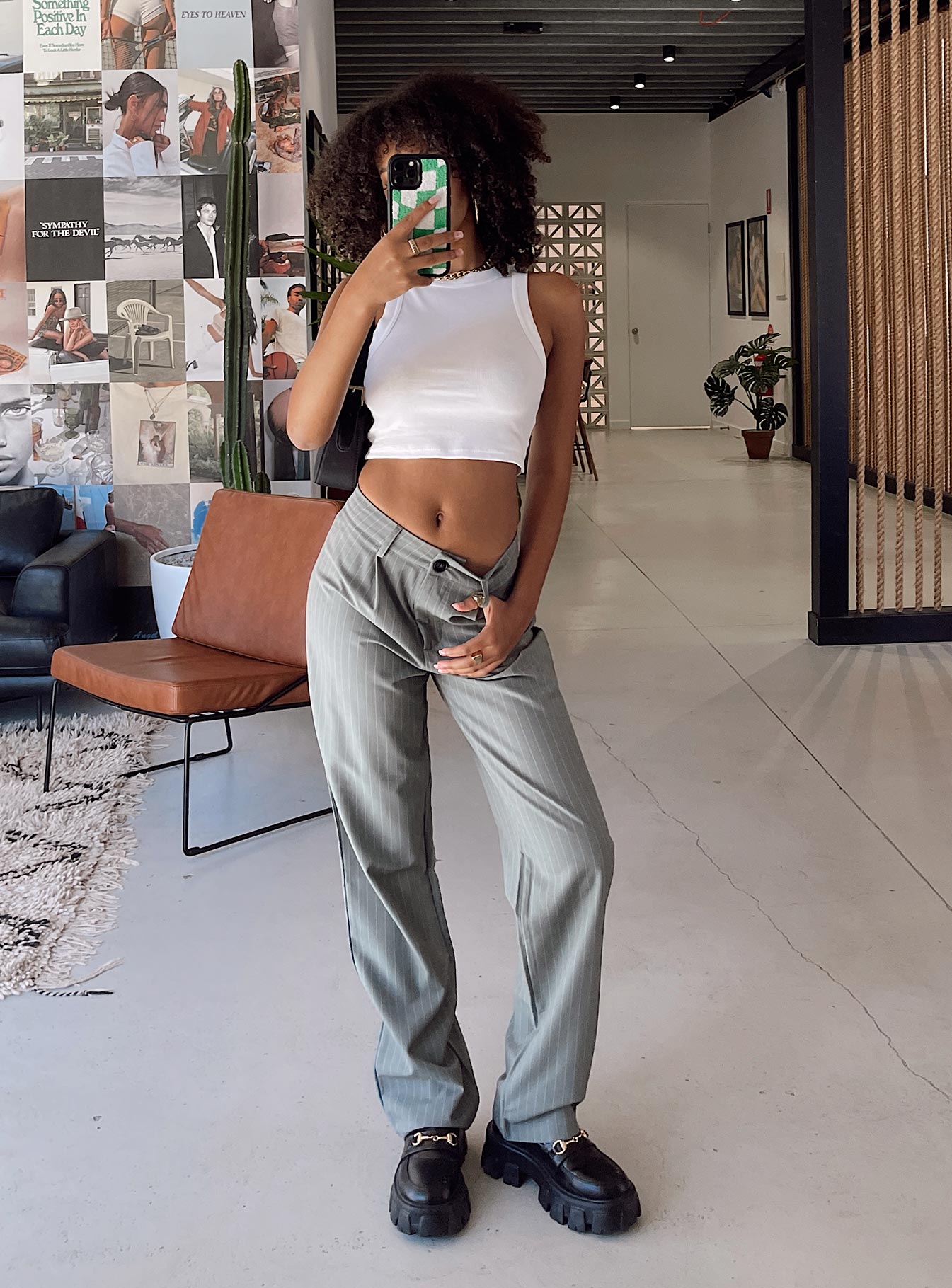 Titius Pant Grey Pinstripe