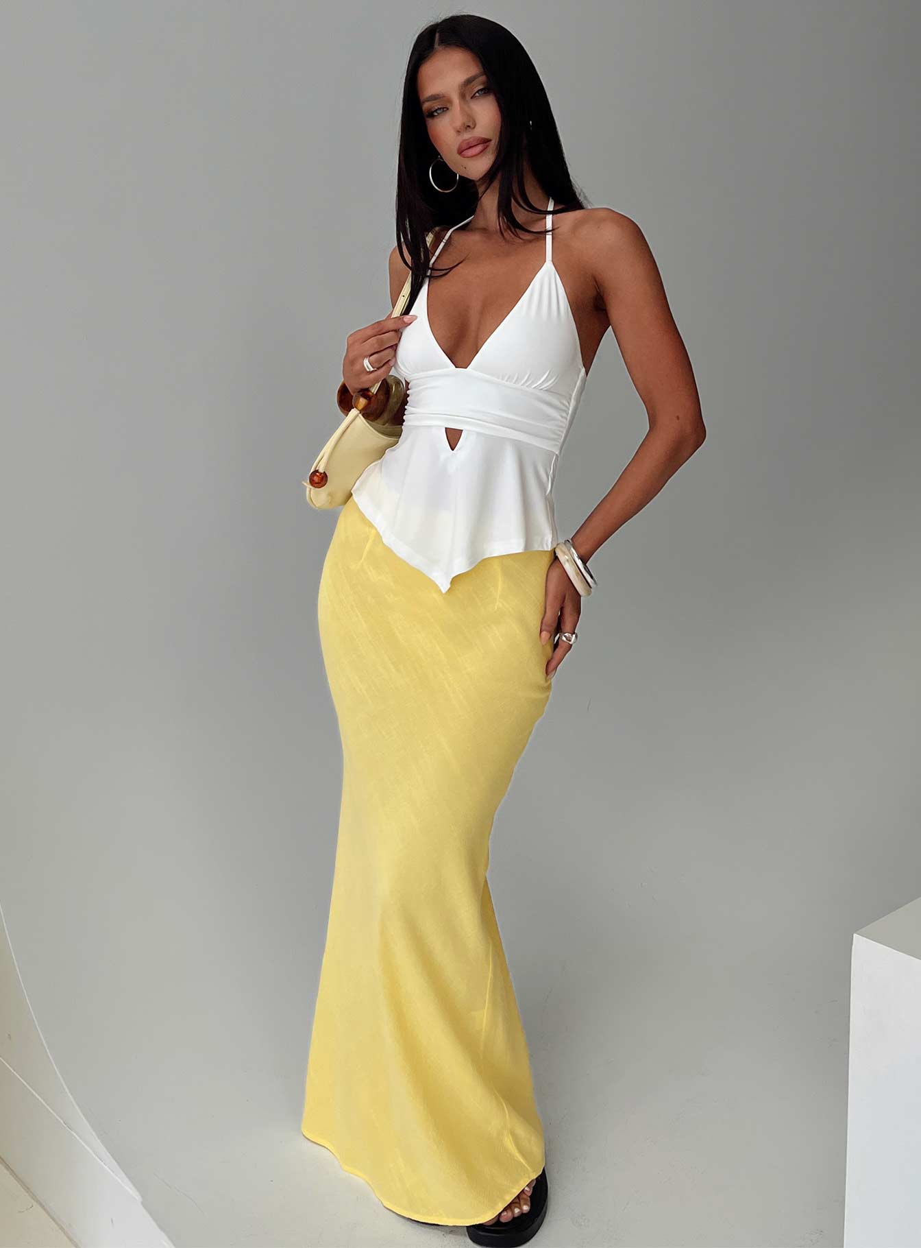 Jodie Maxi Skirt Lemon Yellow