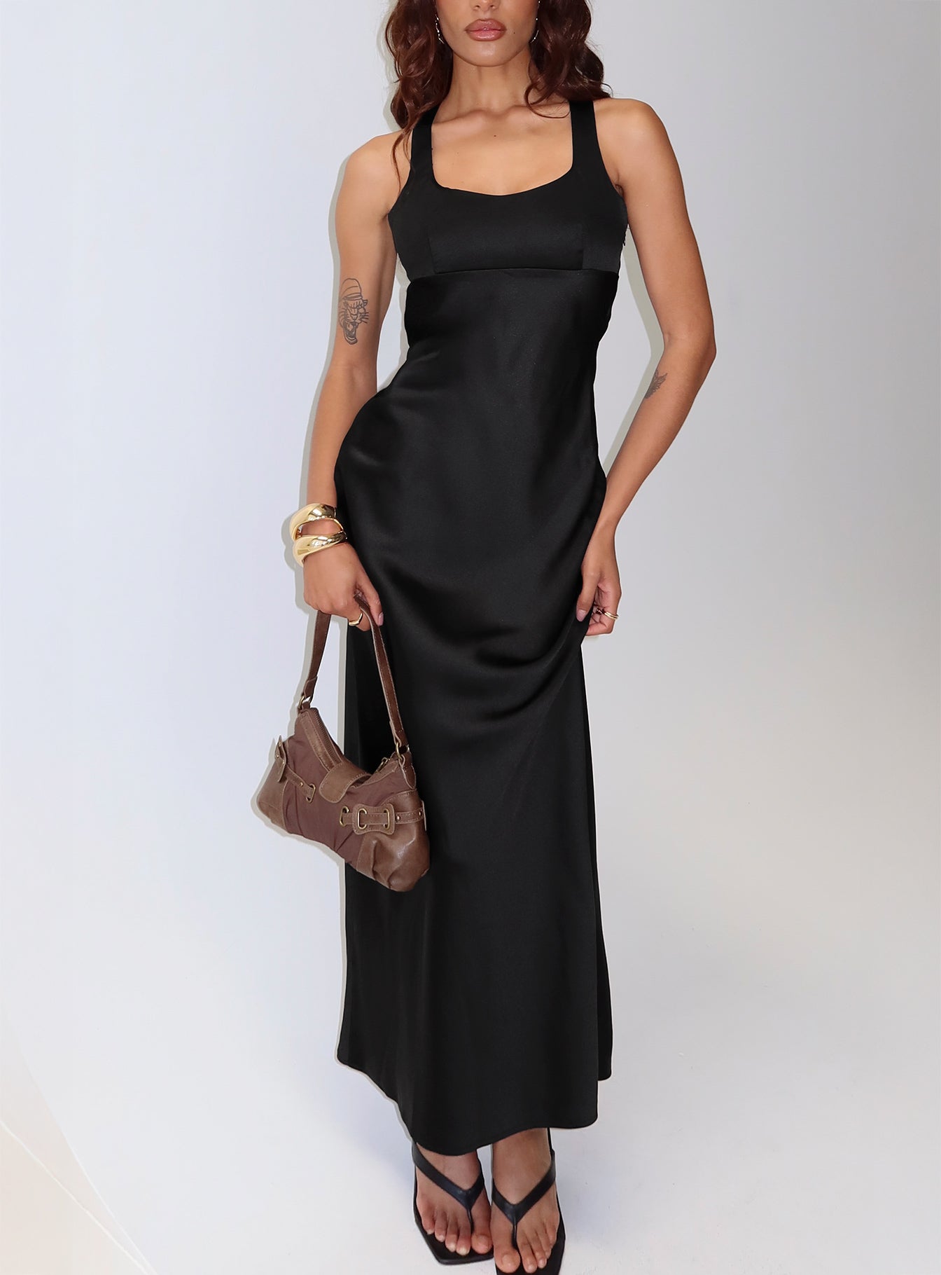 Alter Egos Drape Maxi Dress Black