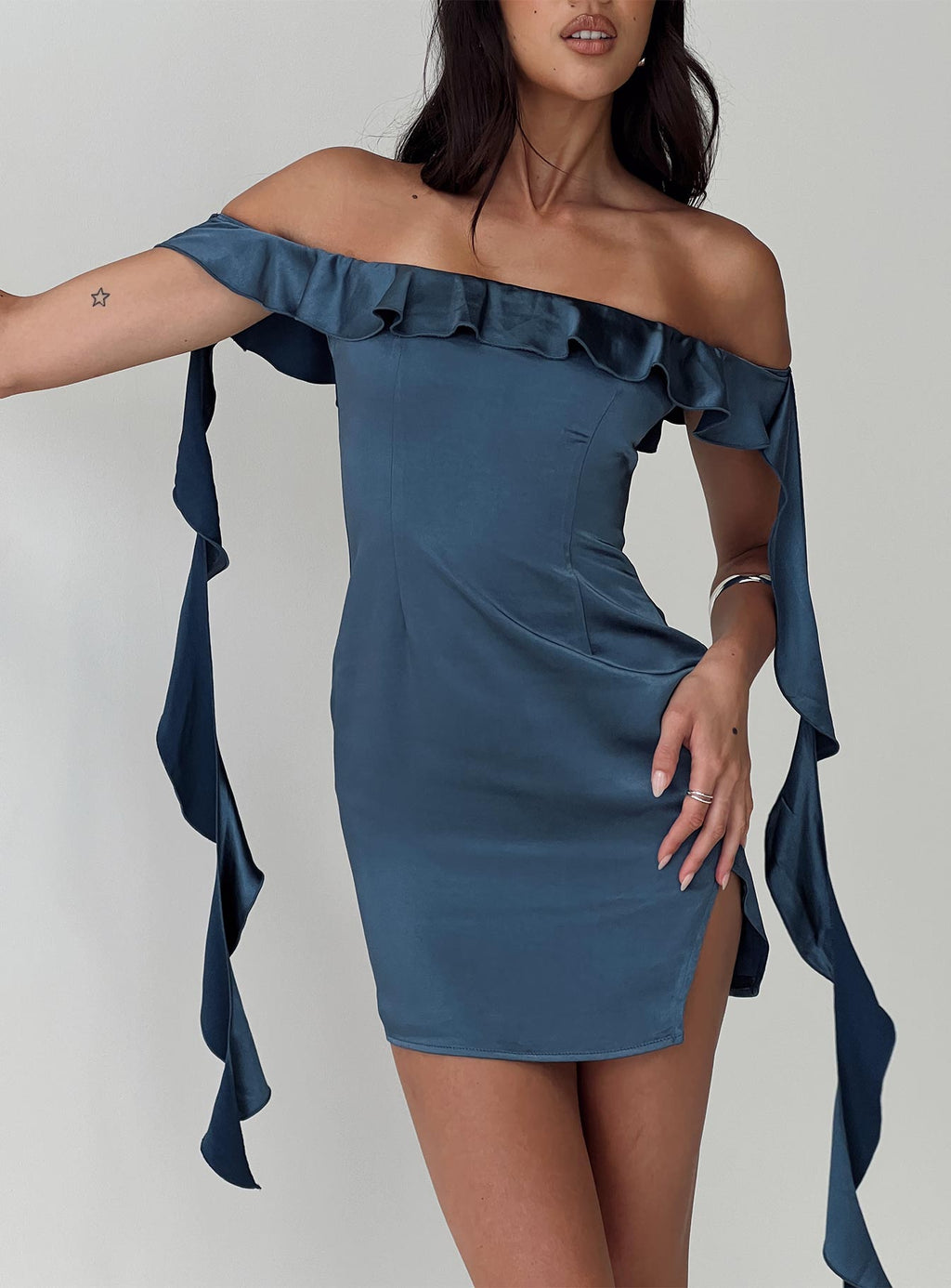 Society Mini Dress Blue