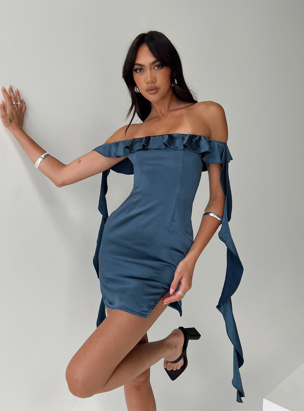 Society Mini Dress Blue