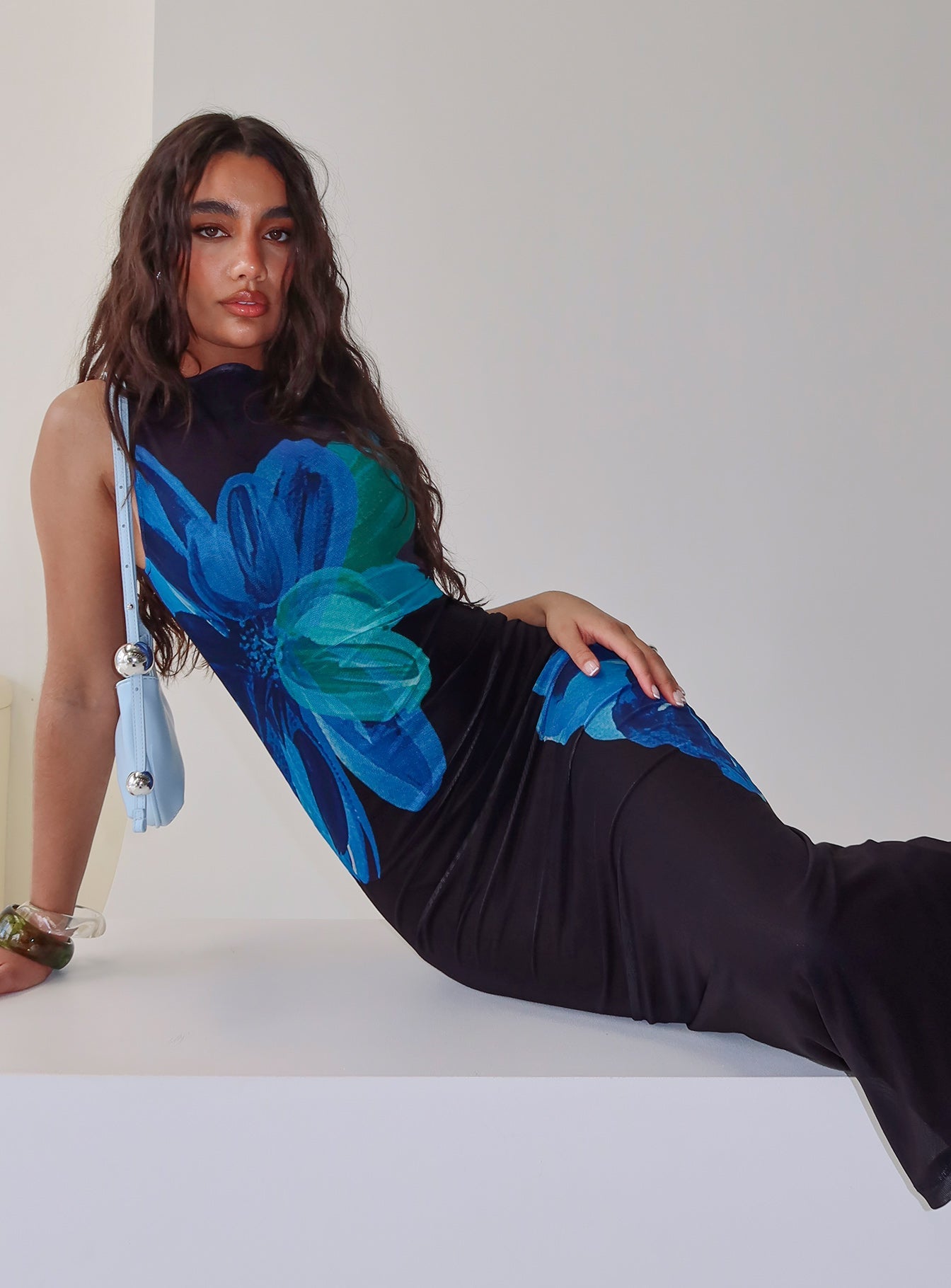 Fayola Maxi Dress Blue Floral