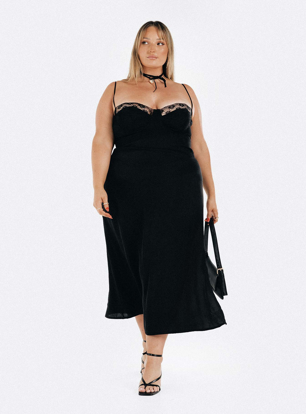 Hazel Midi Dress Black Curve