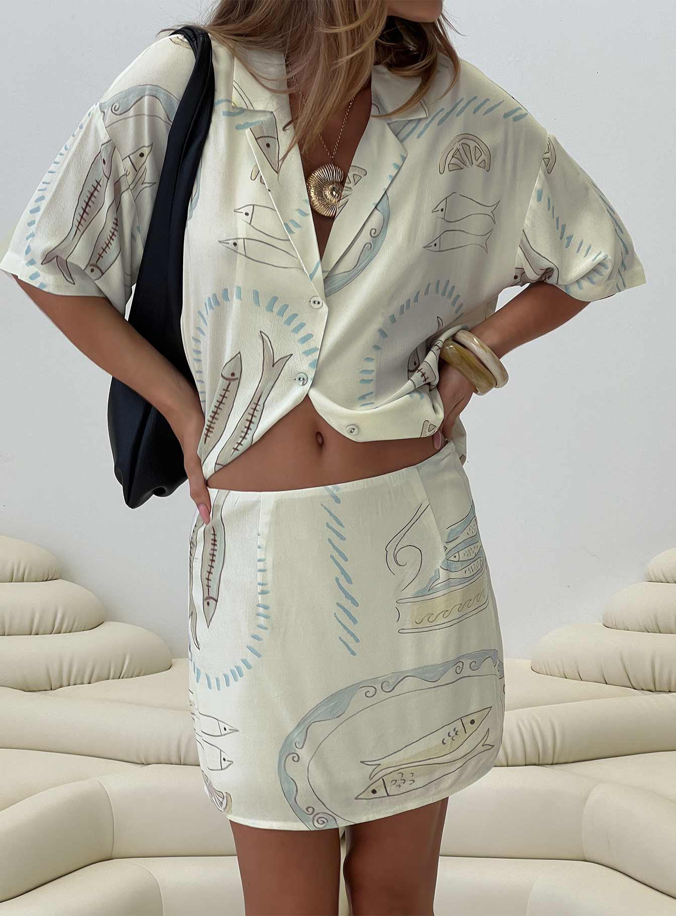 Caraliia Mini Skirt Cream