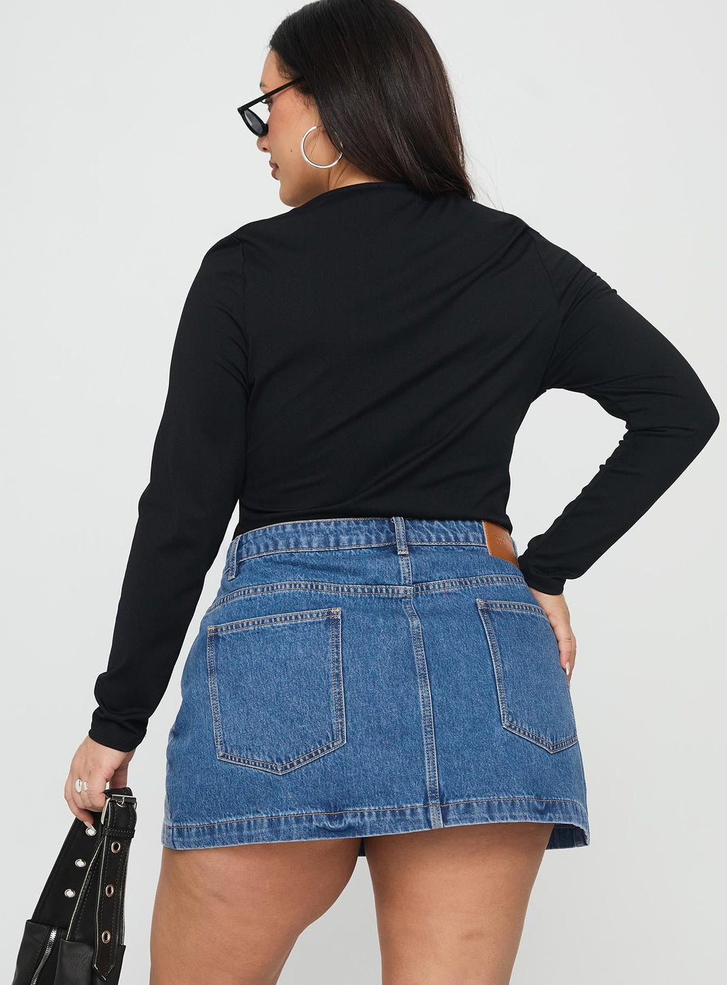 Fossils Denim Mini Skirt Blue Curve
