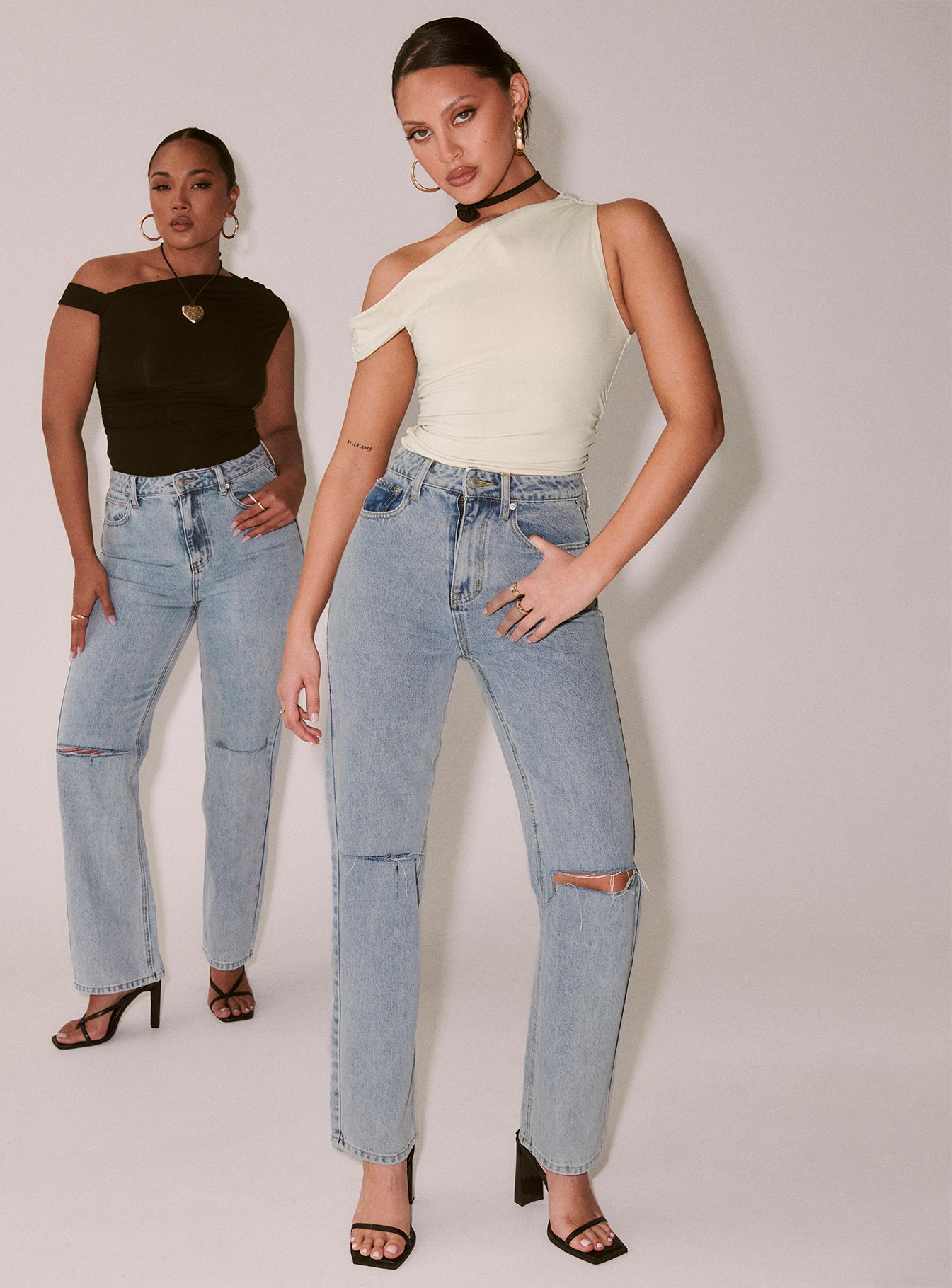 Holland High Rise Straight Leg Jeans Denim