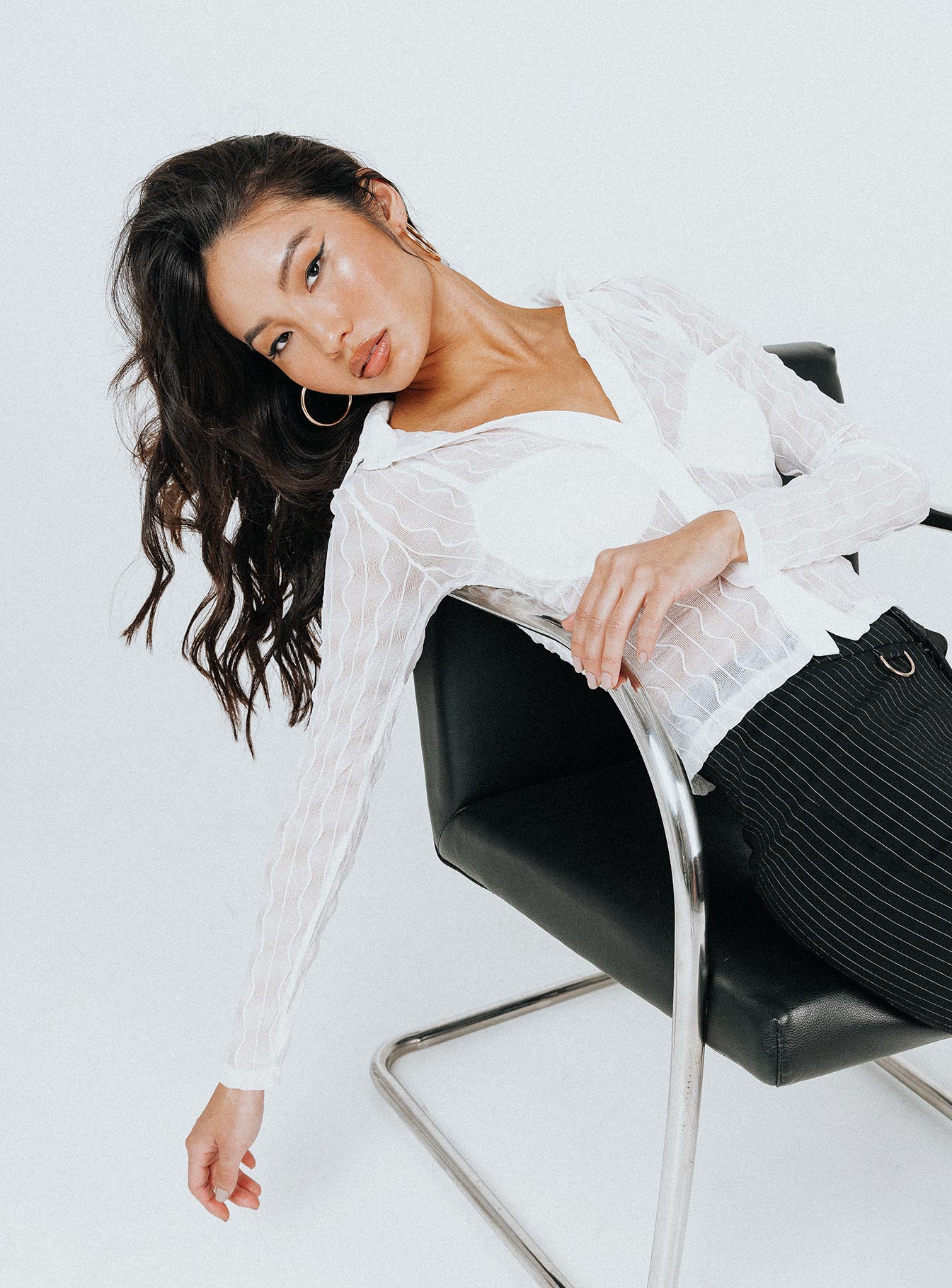 Seren Long Sleeve Top White