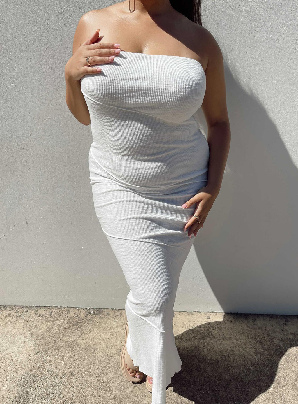 Oscar Midi Dress White Curve