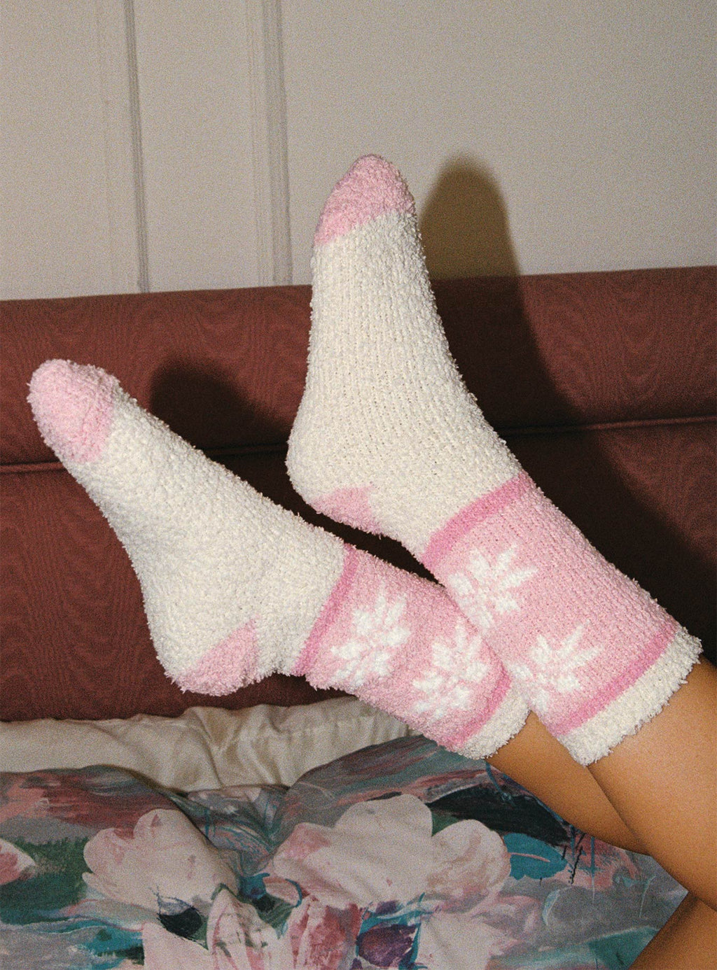 Winter Wonderland Socks White / Pink