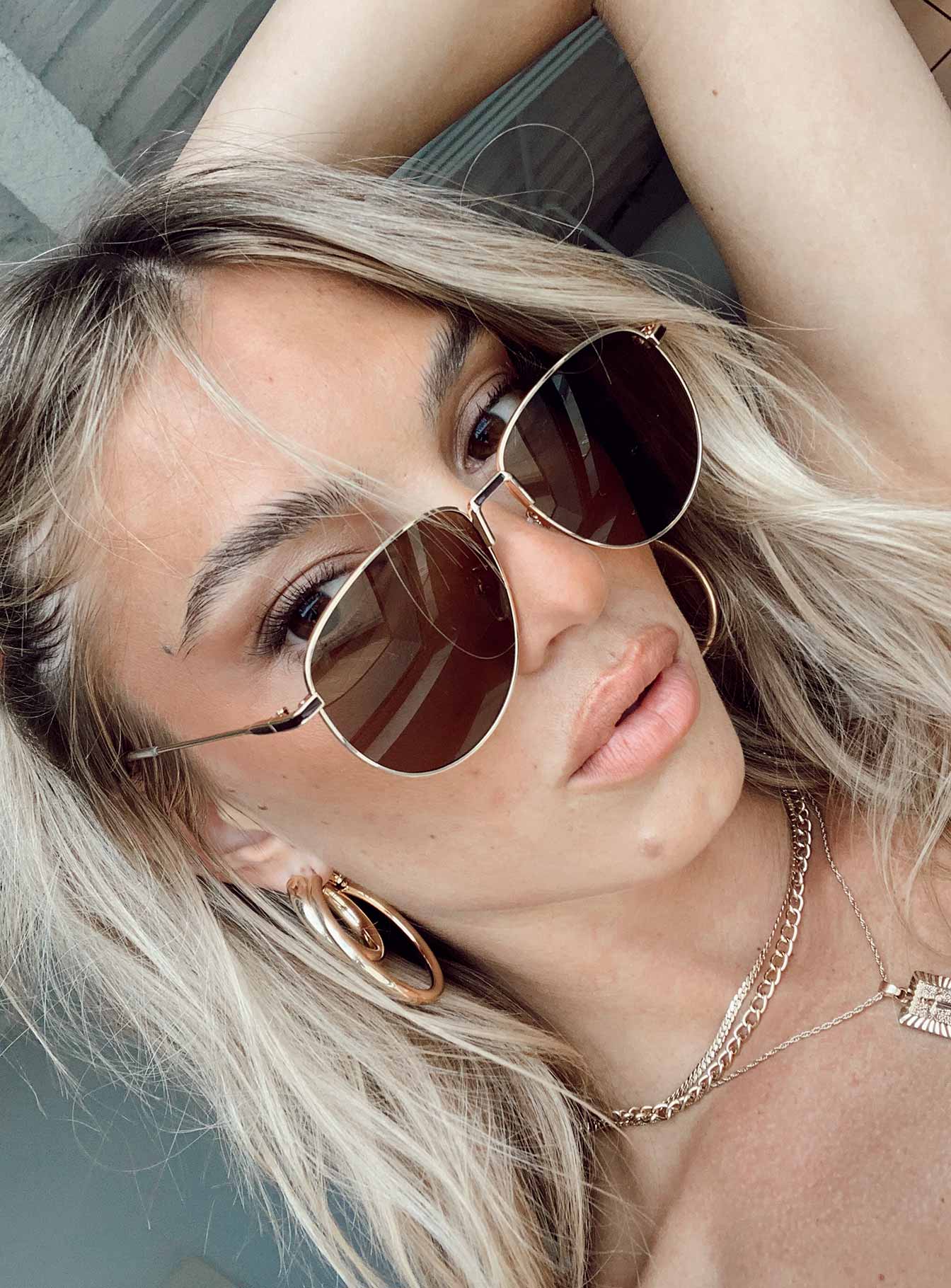 Mai Aviator Sunglasses Gold