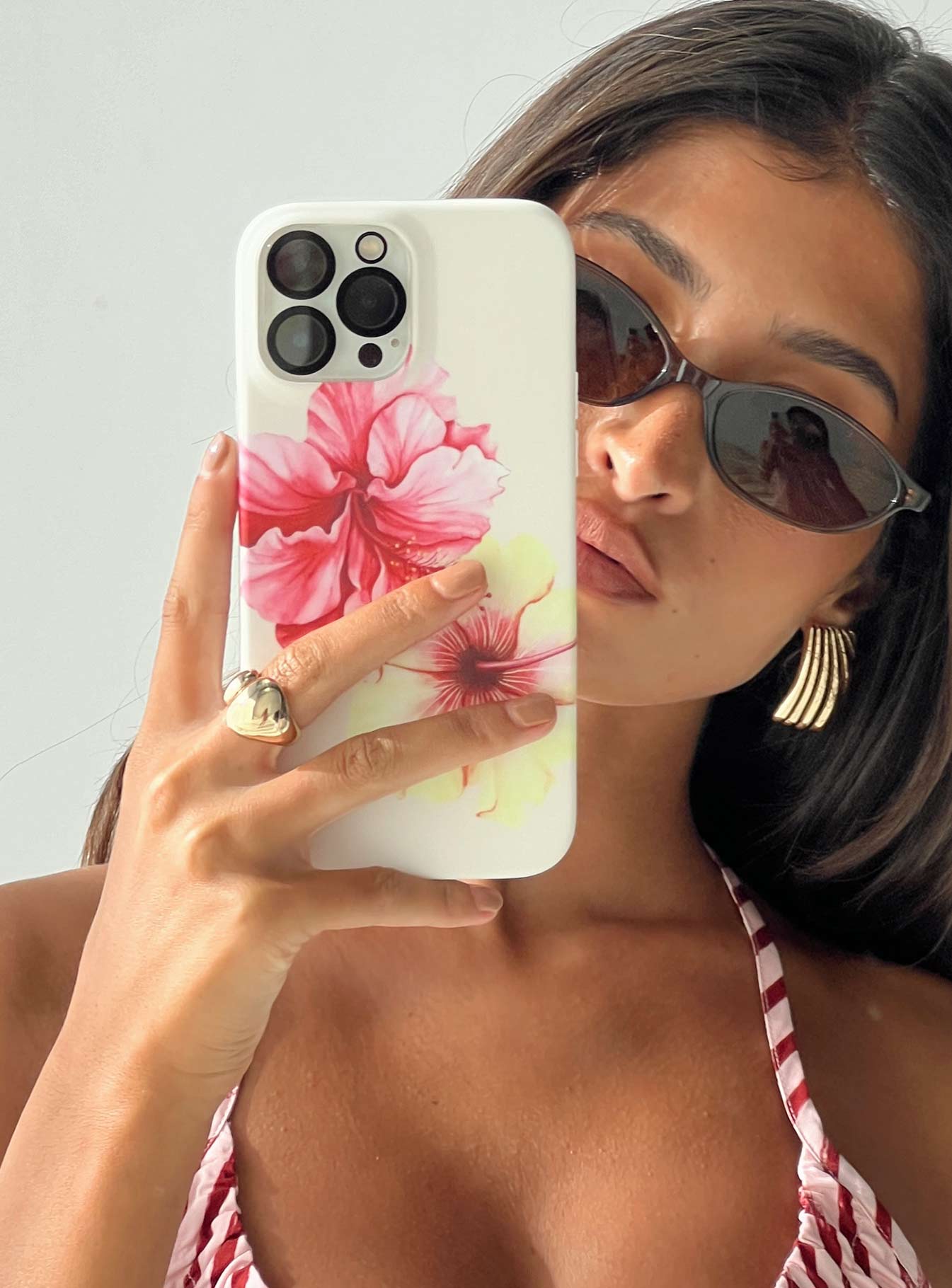 Hibiscus Heart Iphone Case Pink