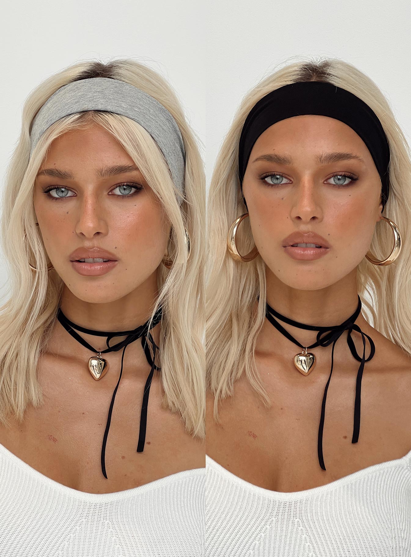 Candy Swirl Headband Set Black / Grey