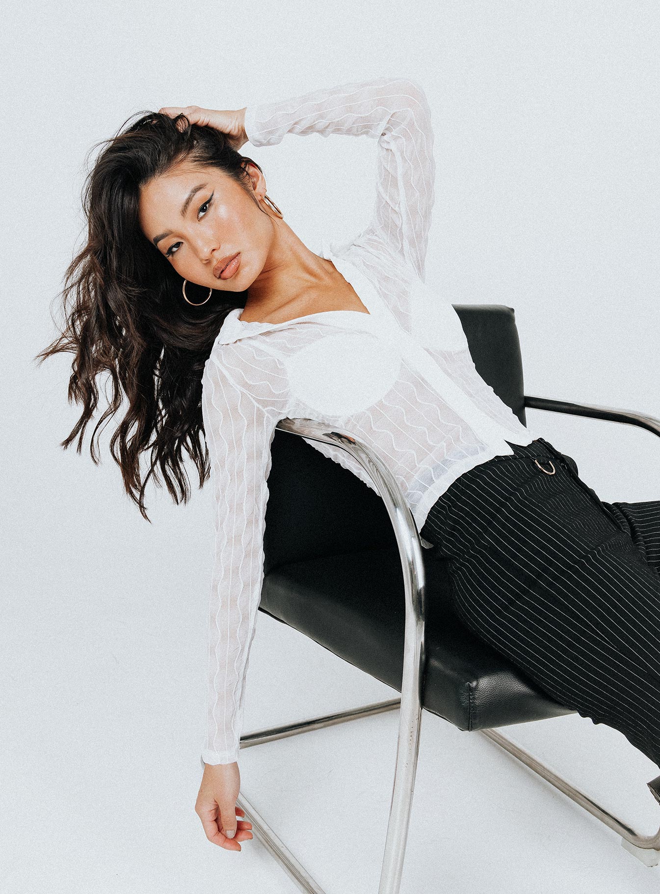 Seren Long Sleeve Top White