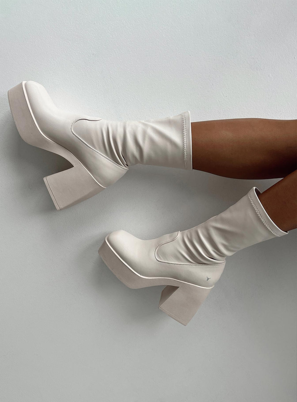 Windsor Smith Baddest Buttermilk Stretch Sock Boots