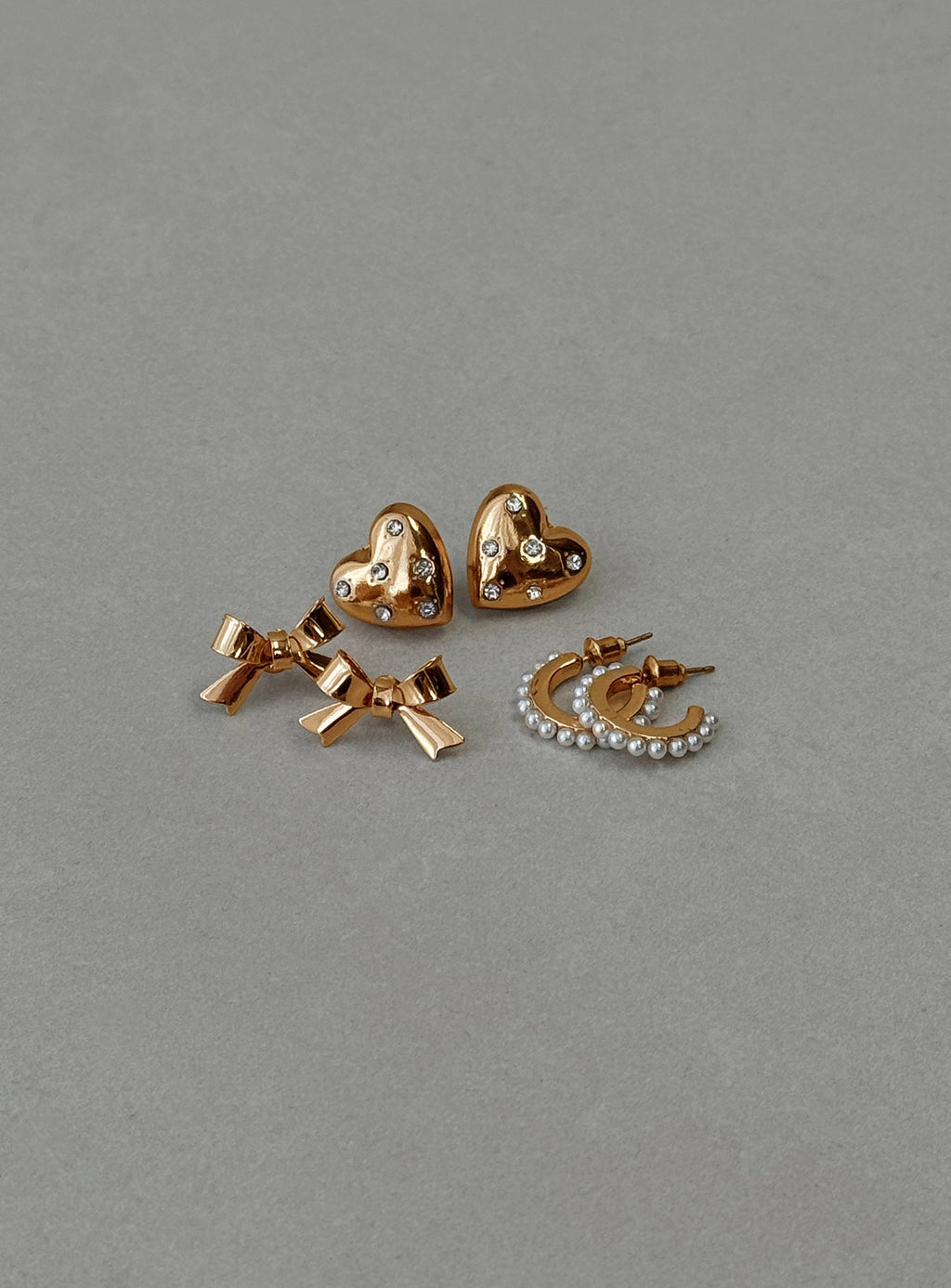 Bows & Hearts Earring Pack Gold