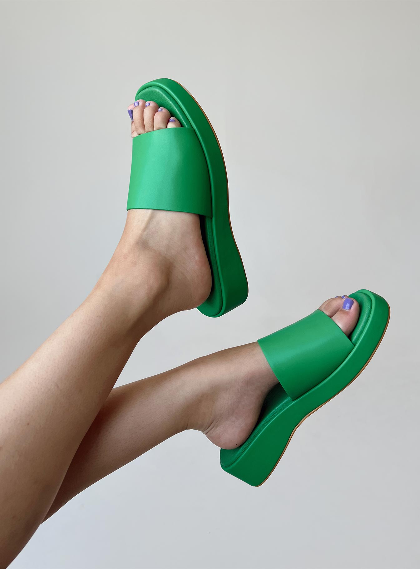 Delia Sandals Primary Green