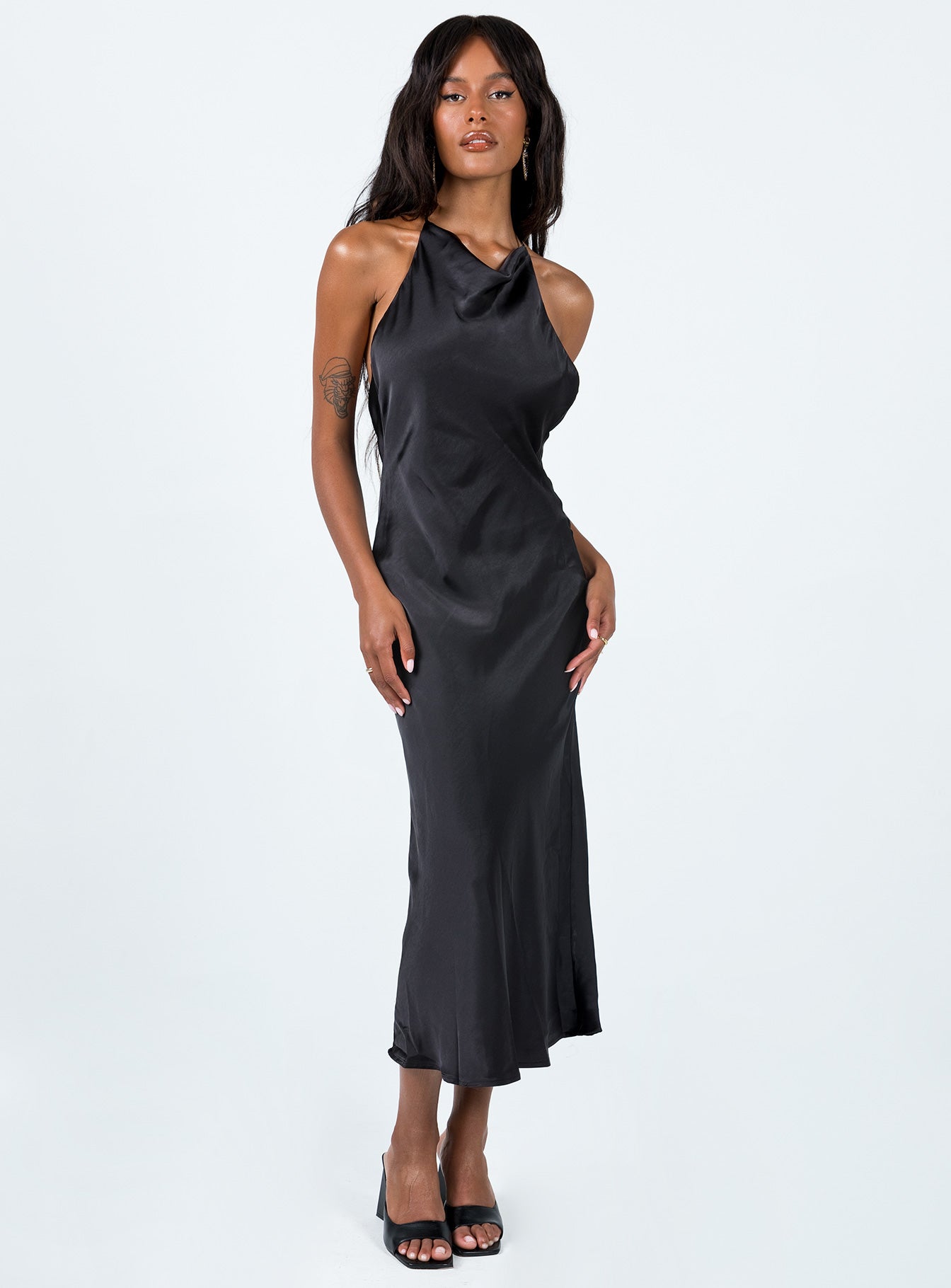 Broughton Halter Midi Dress Black