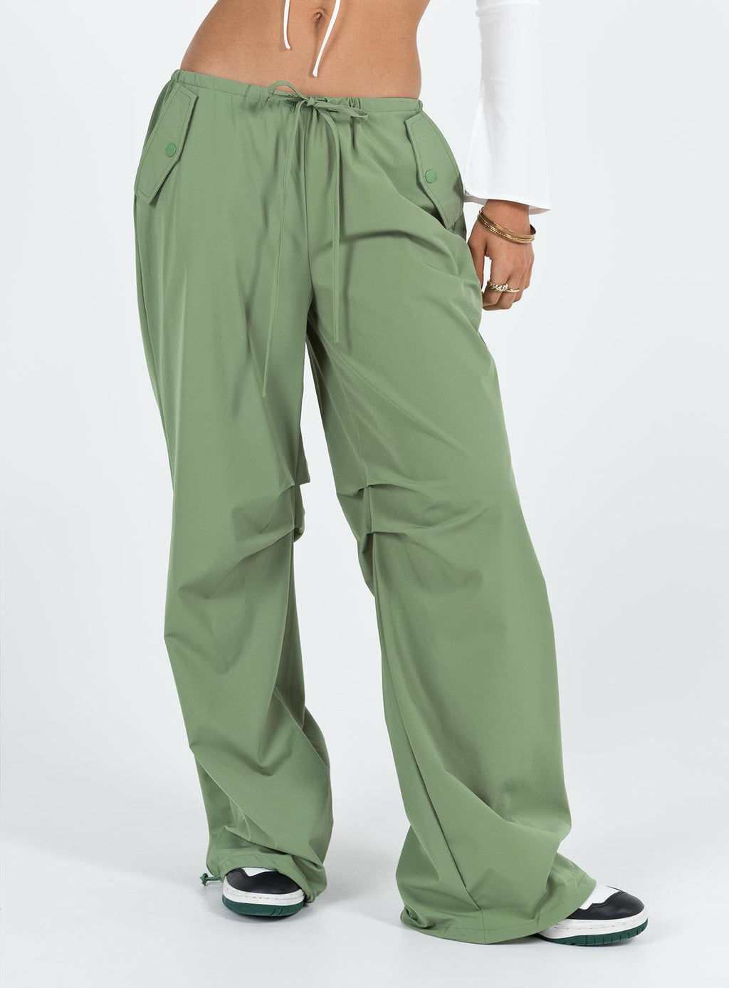 Snow Parachute Pants Green