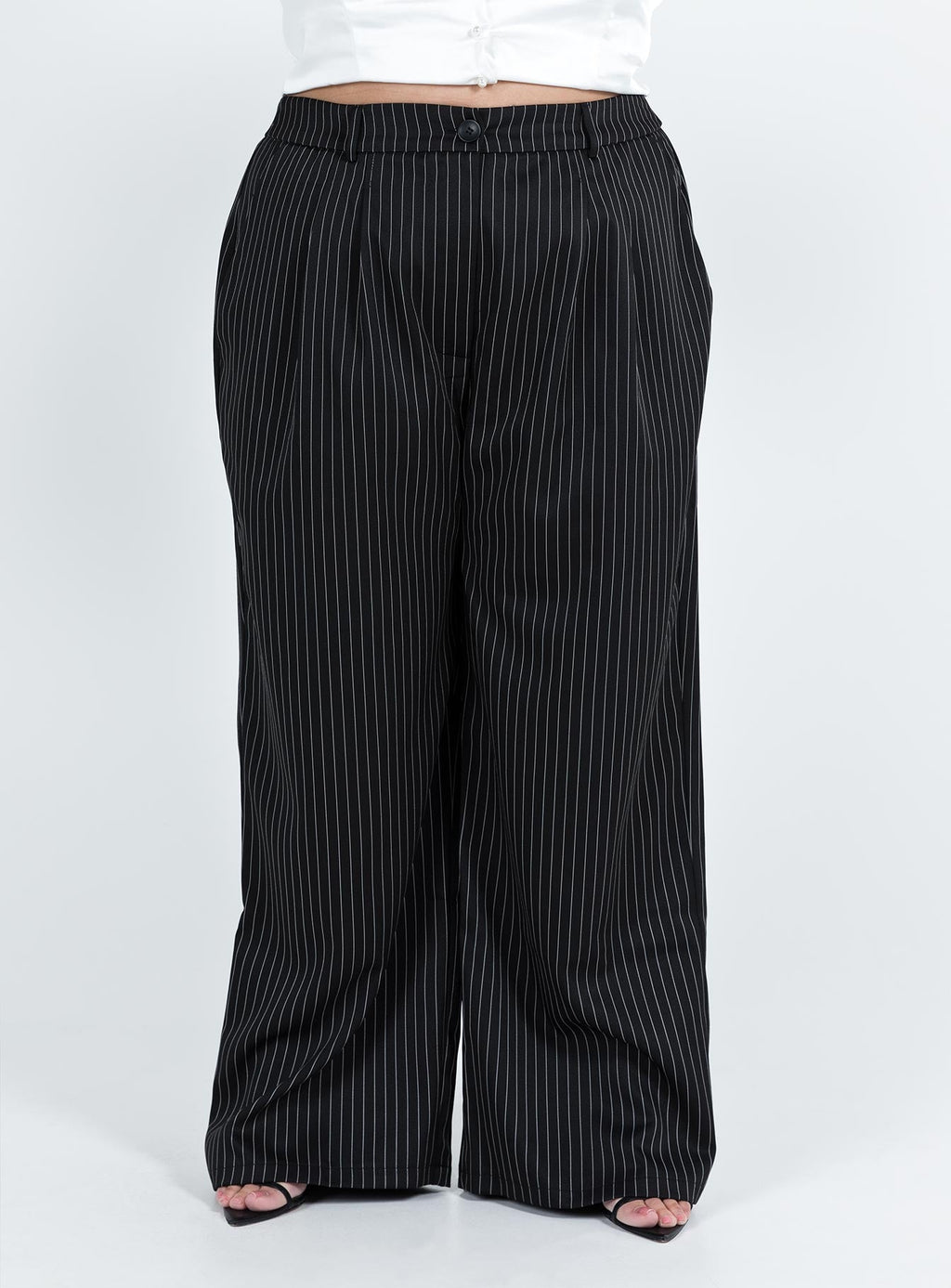 Archer Pants Pinstripe Black Curve