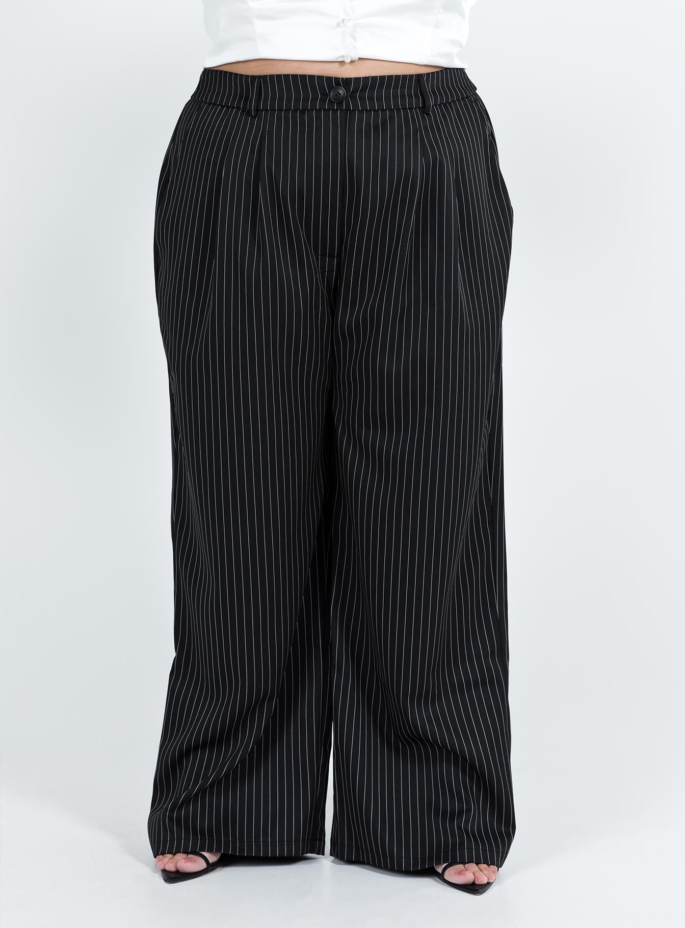 Archer Pants Pinstripe Black Curve
