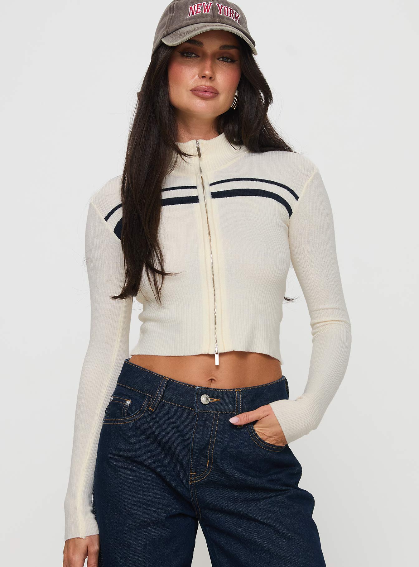 Slow It Down Long Sleeve Top Cream