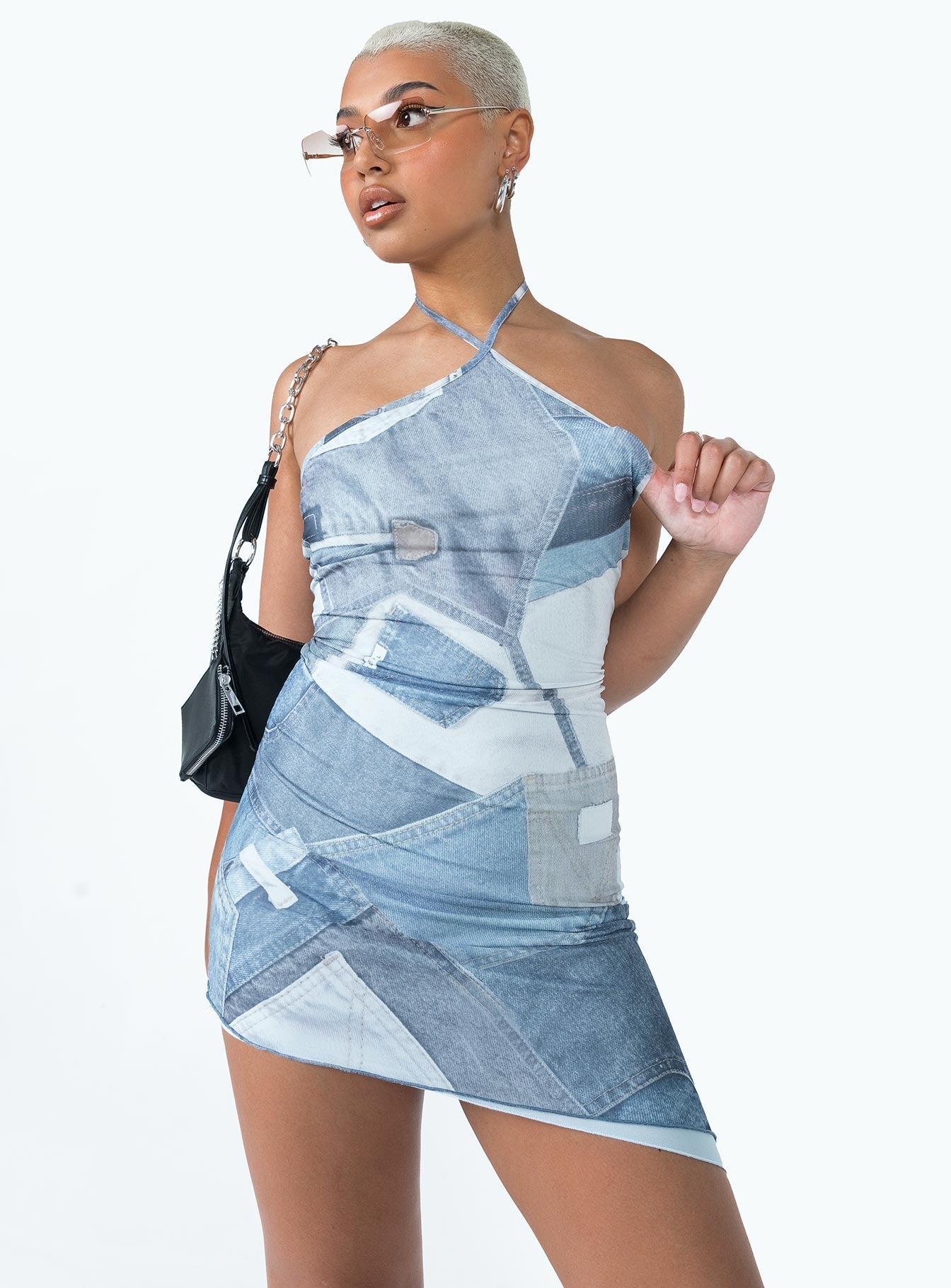 Motel Adelia Mini Dress Denim