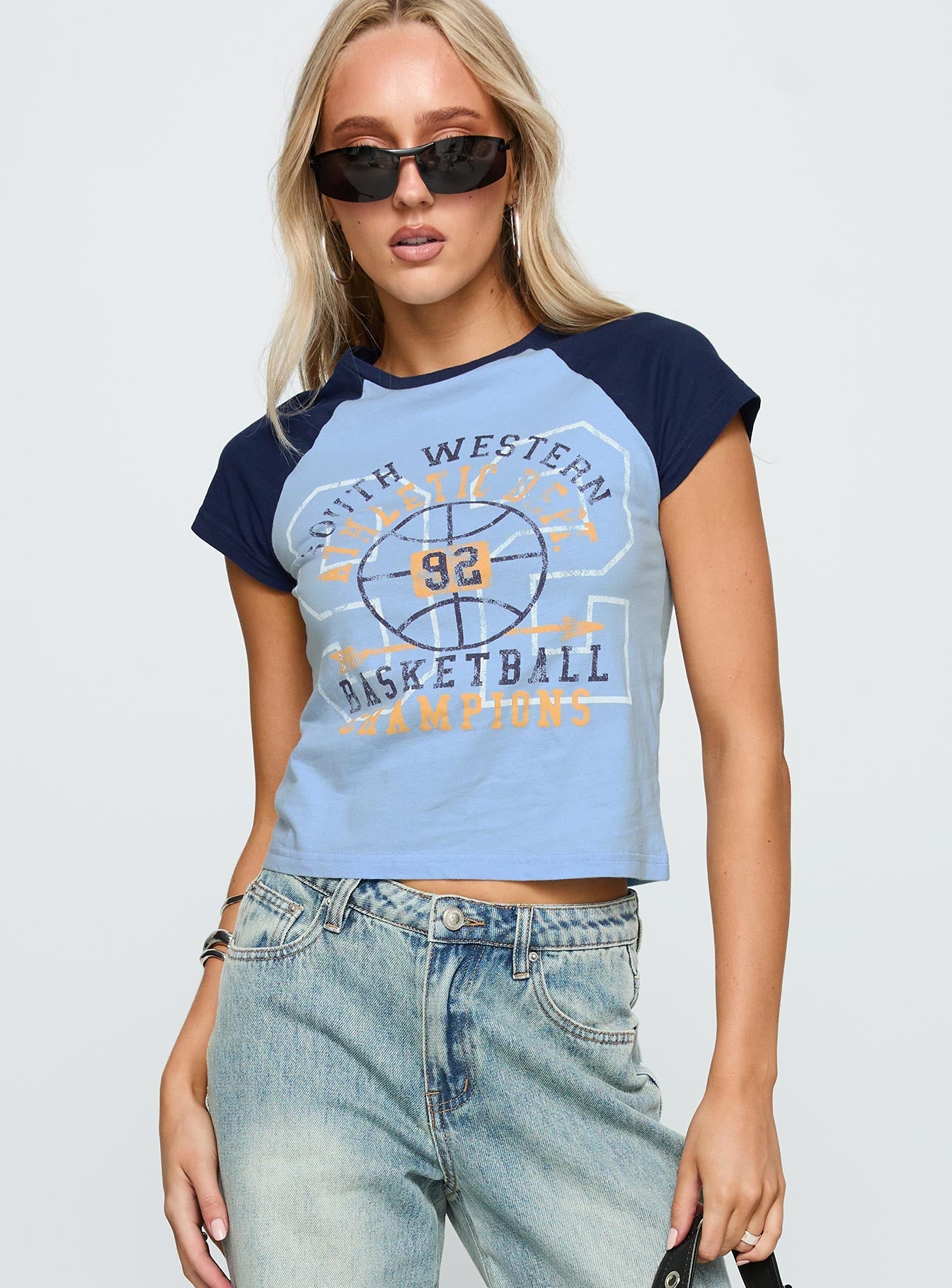 South West Sports Graphic Top Blue