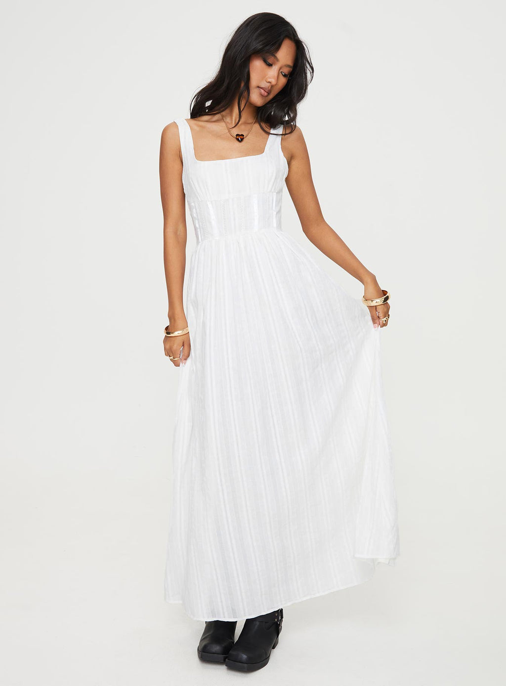 Lorinda Maxi Dress White Lower Impact