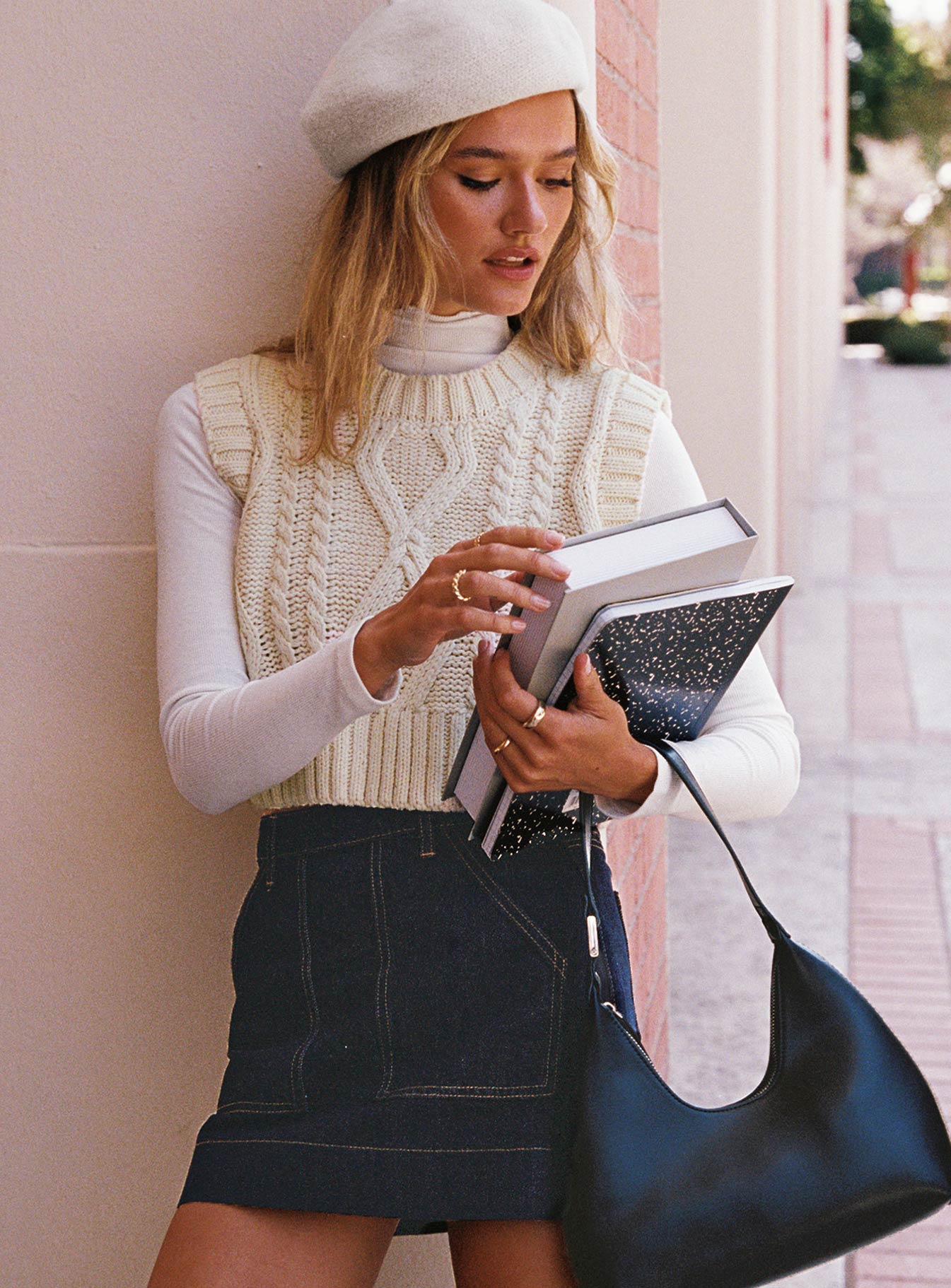 Hughes Mini Skirt Dark Wash Denim Petite