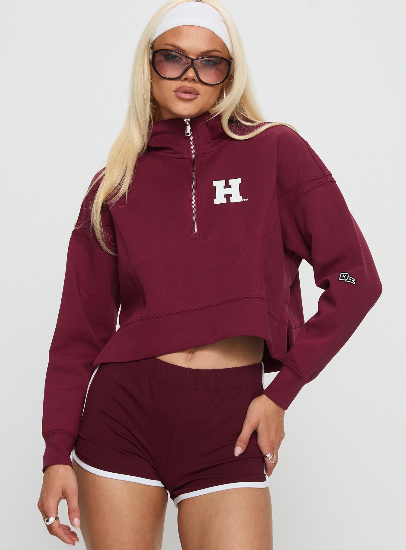 Harvard Buttersport Half-zip Hoodie Crimson
