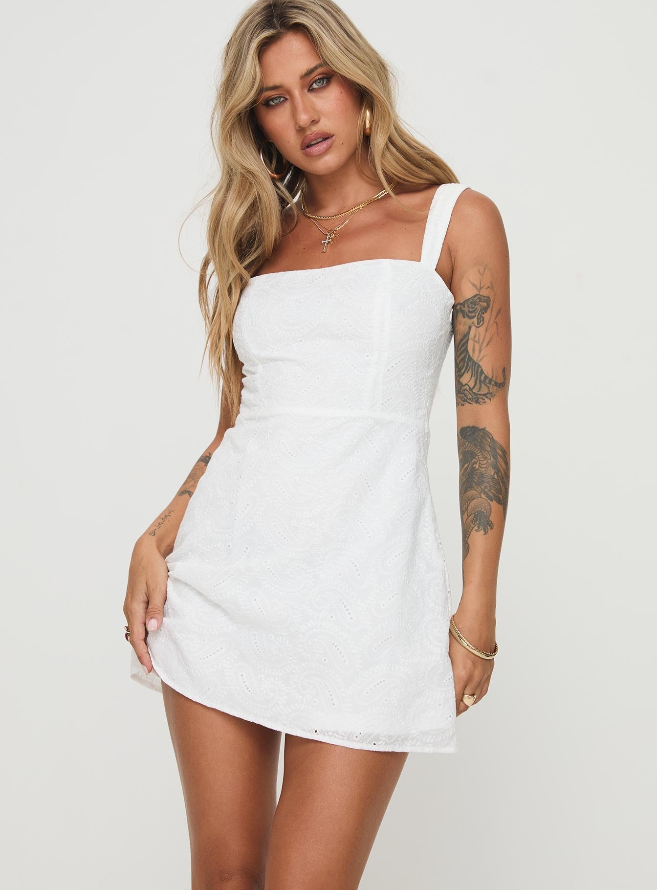Elestren Mini Dress White