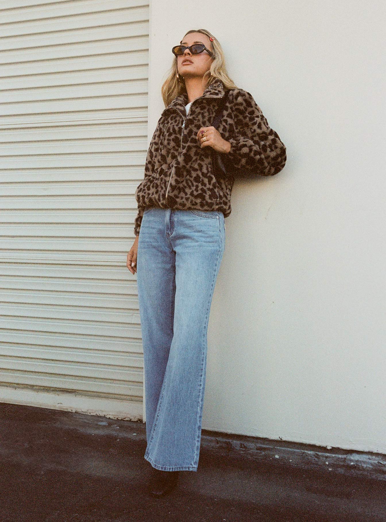 Colemane Mid Rise Flared Jeans Angel Blue