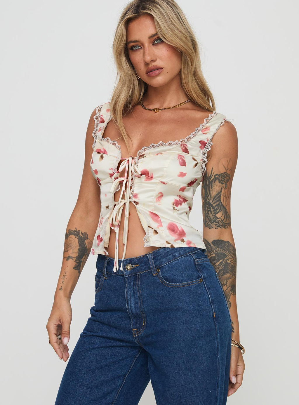 Lemon Tree Top White / Pink