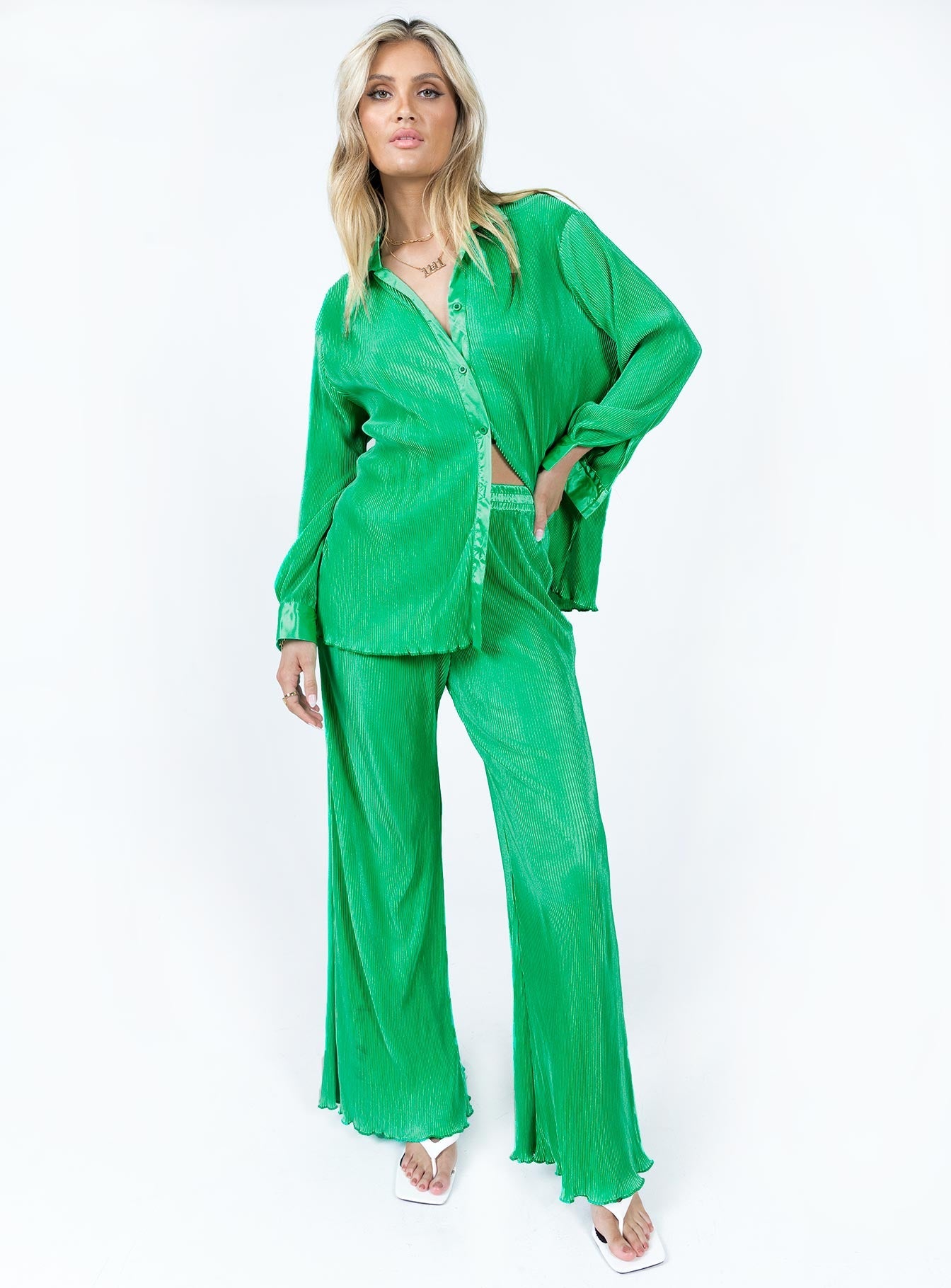 Lennix Plisse Set Green