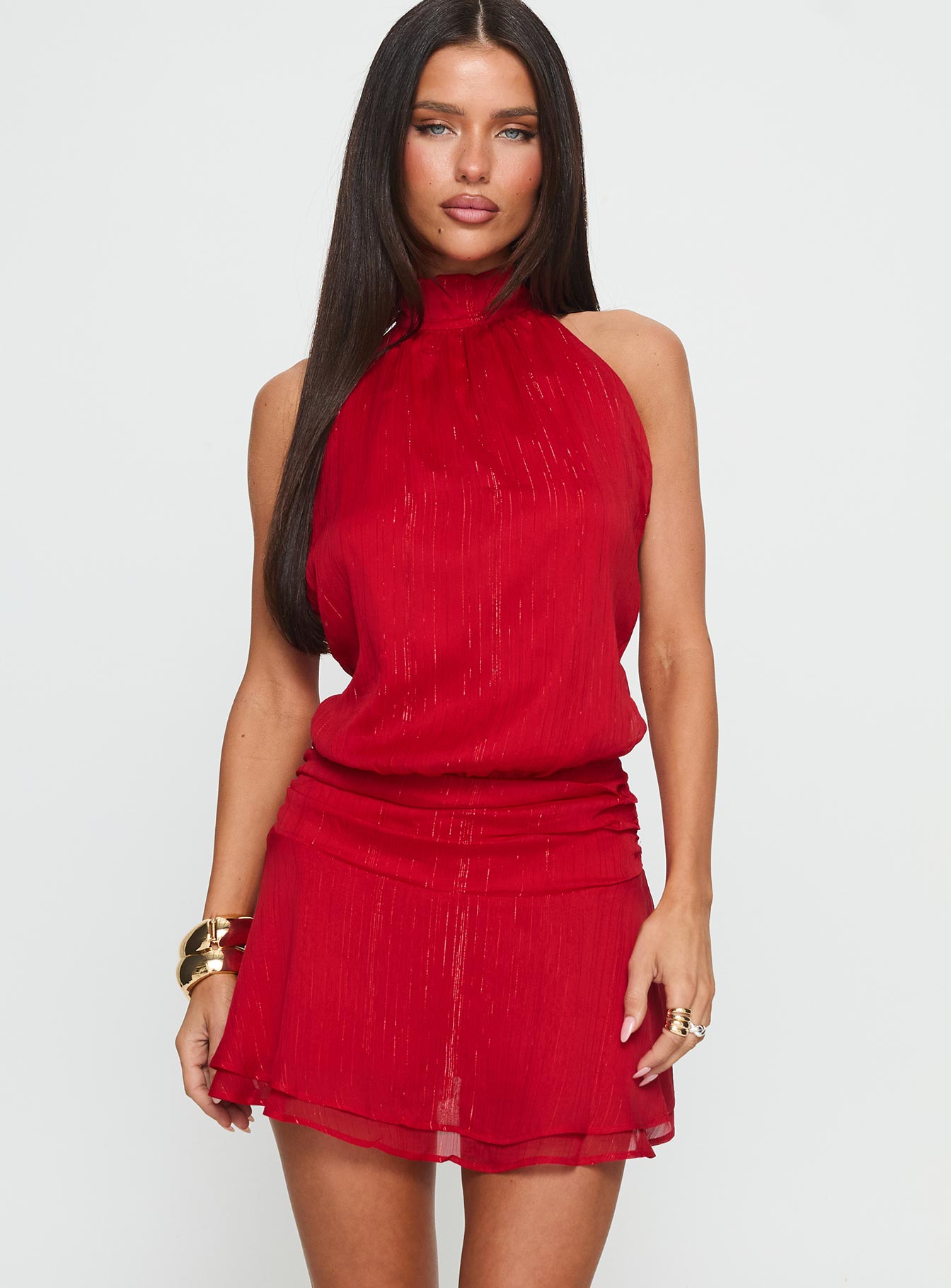 Maelis Backless Playsuit Red