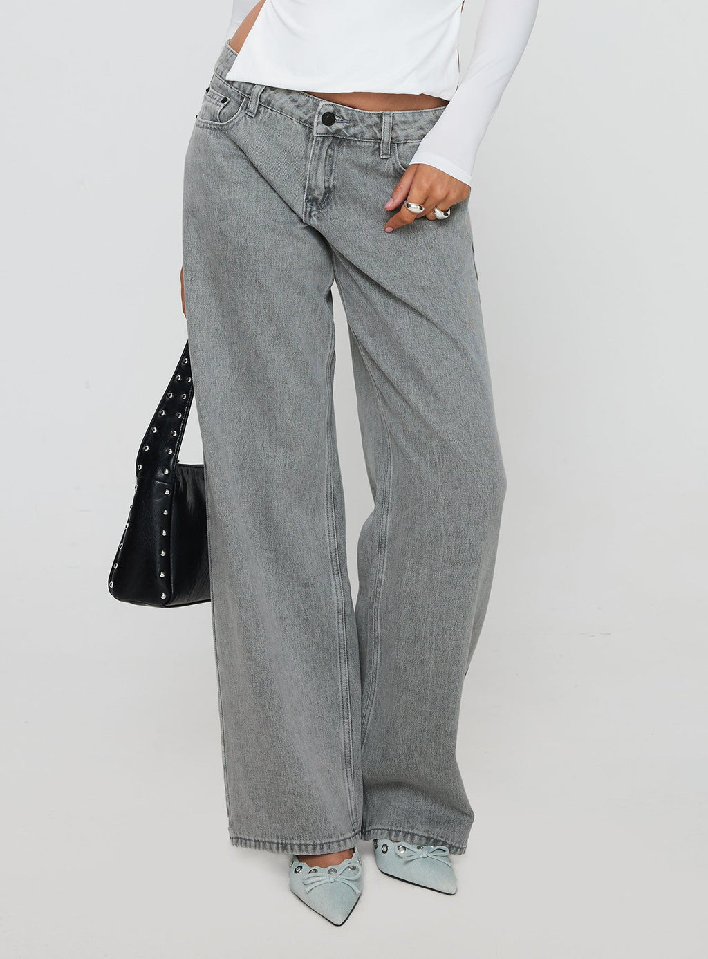 Ellanor Low Rise Straight Leg Jeans Washed Grey Petite