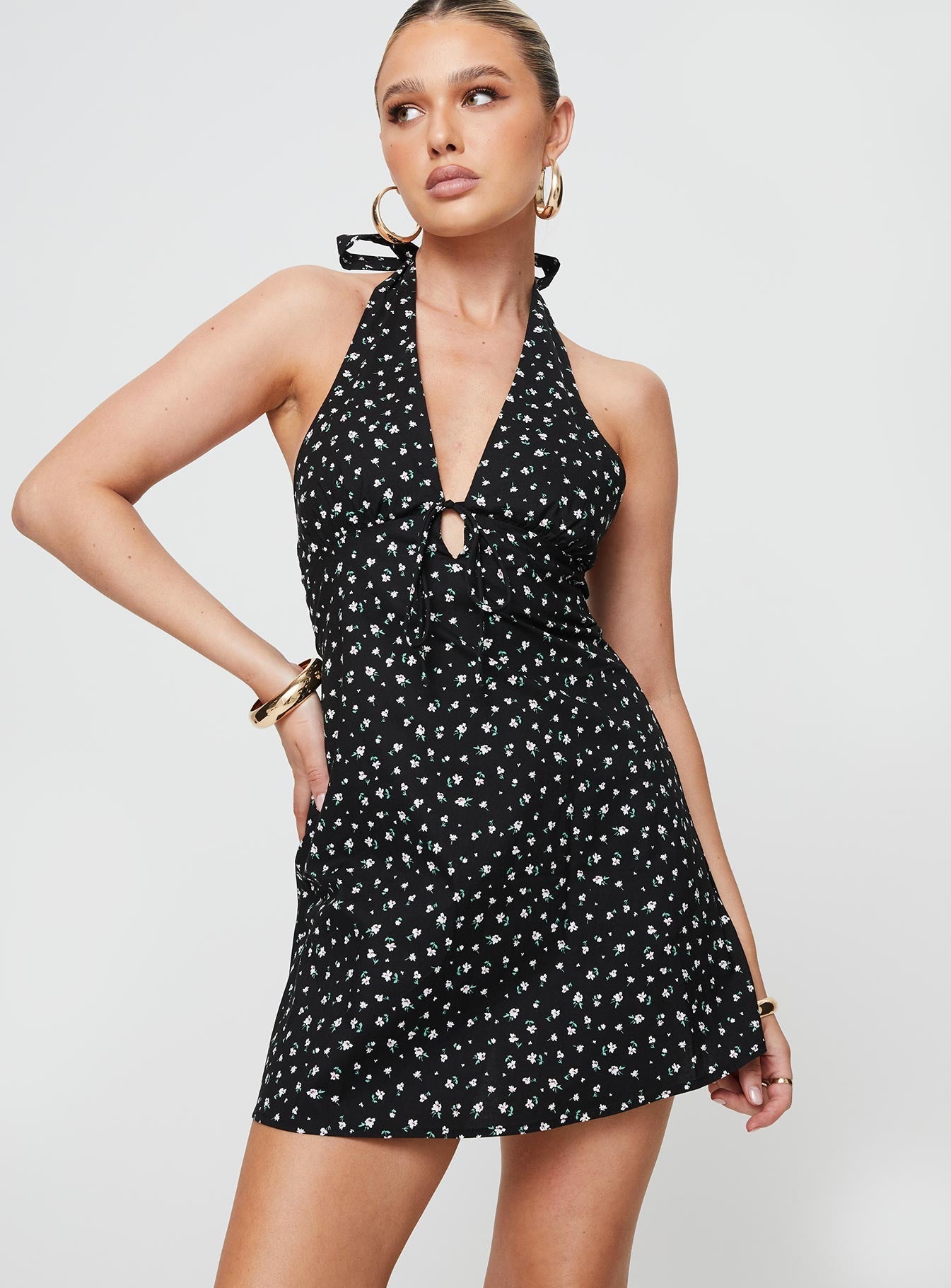 Lanier Mini Dress Black Floral