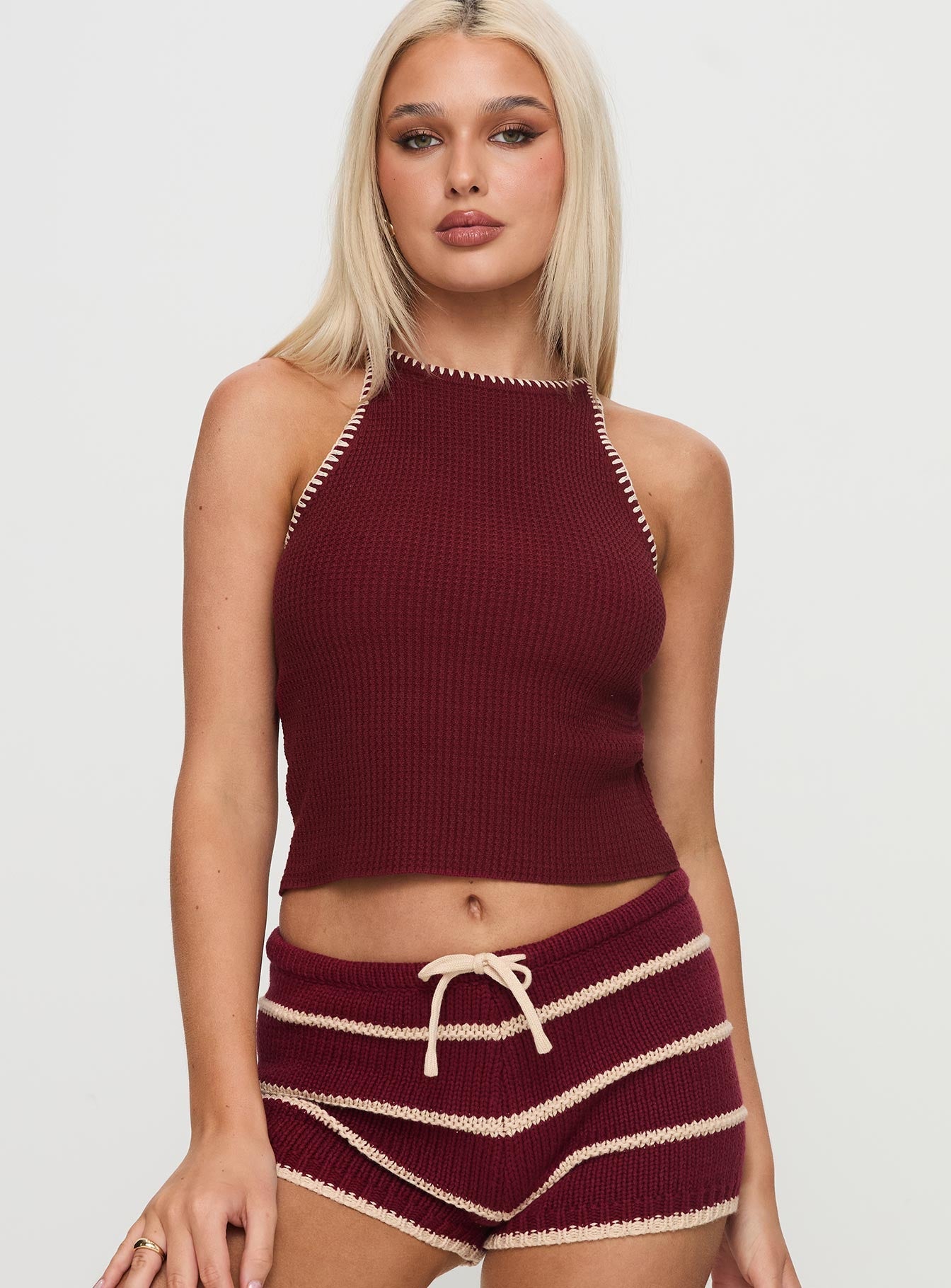 Arianell Knit Top Maroon
