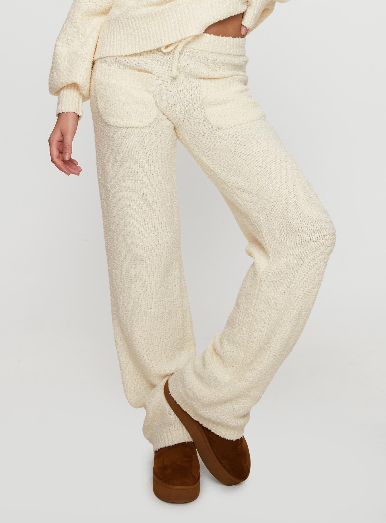 Susi Fluffy Knit Pant Ivory