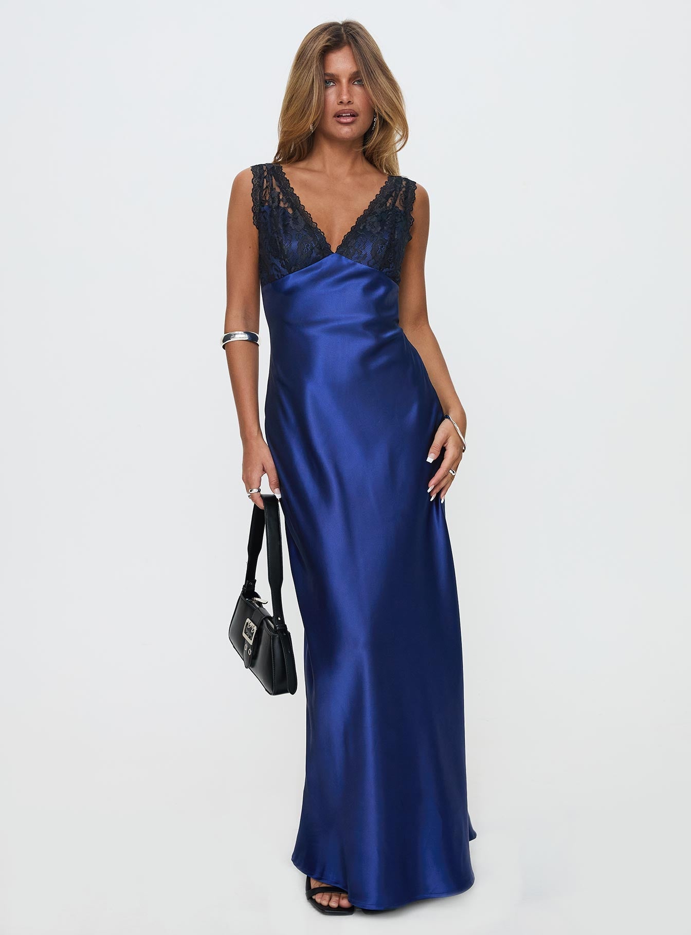 Voila Lace Maxi Dress Navy / Black