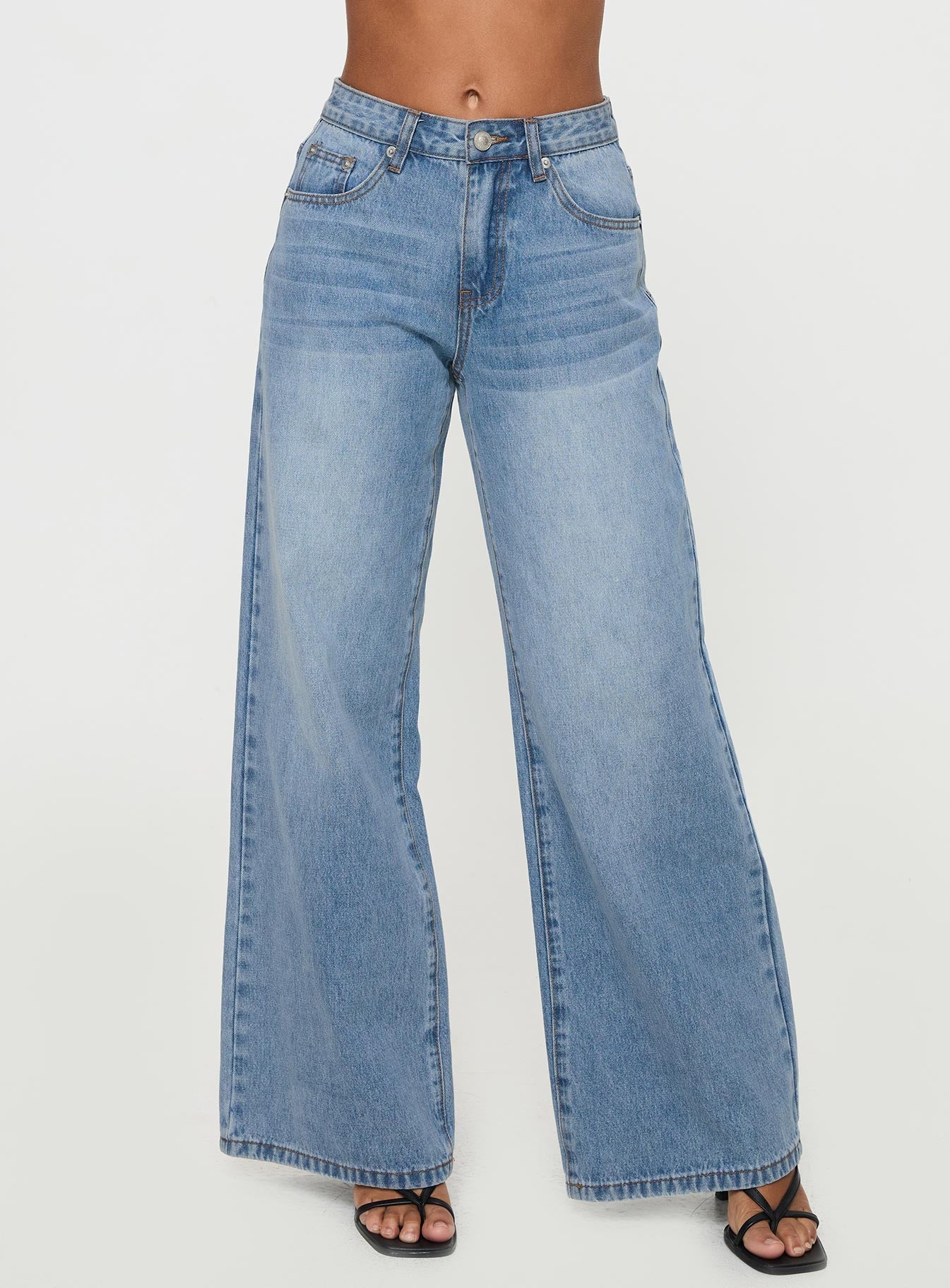 Colemane Mid Rise Flared Jeans Angel Blue