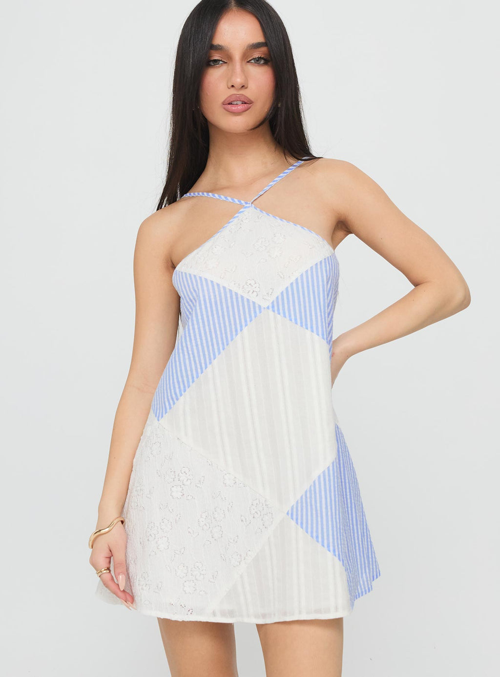 Rivena Arrowhead Mini Dress Blue / White
