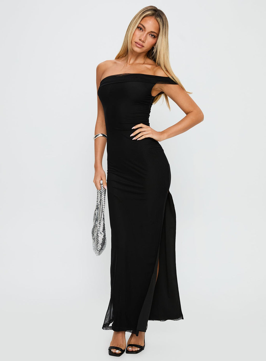 Technique Off The Shoulder Maxi Dress Black