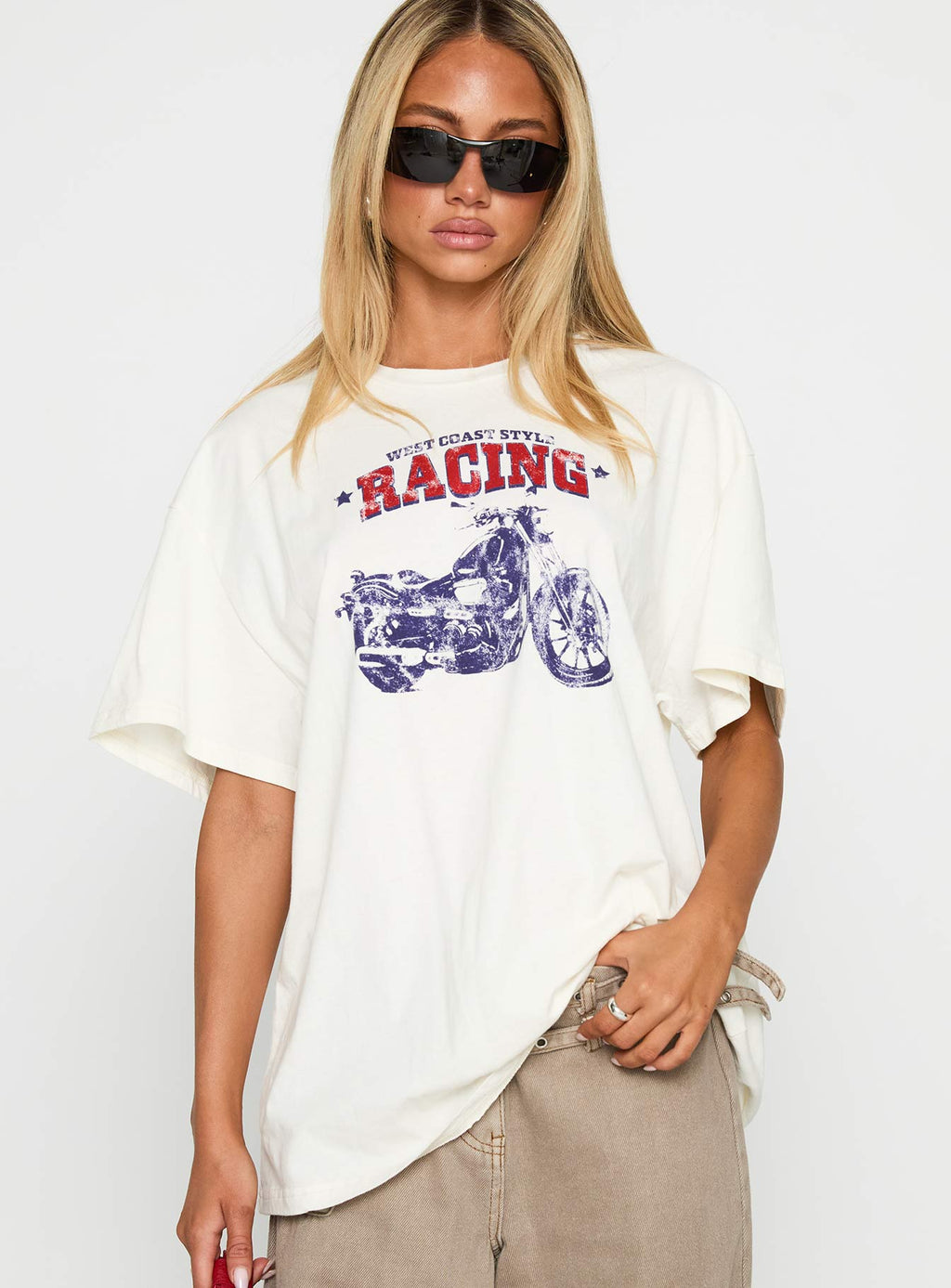 West Coast Style Oversized Tee White