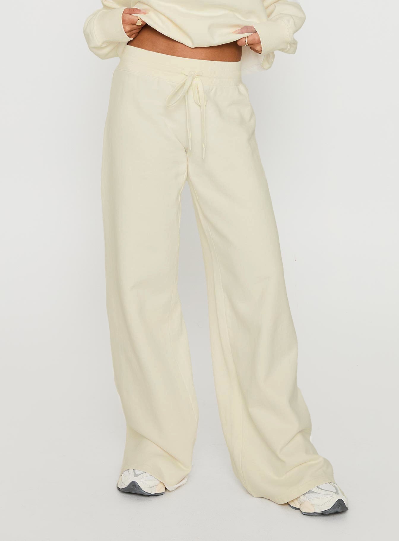 Dodie Wide Leg Pants Washed White