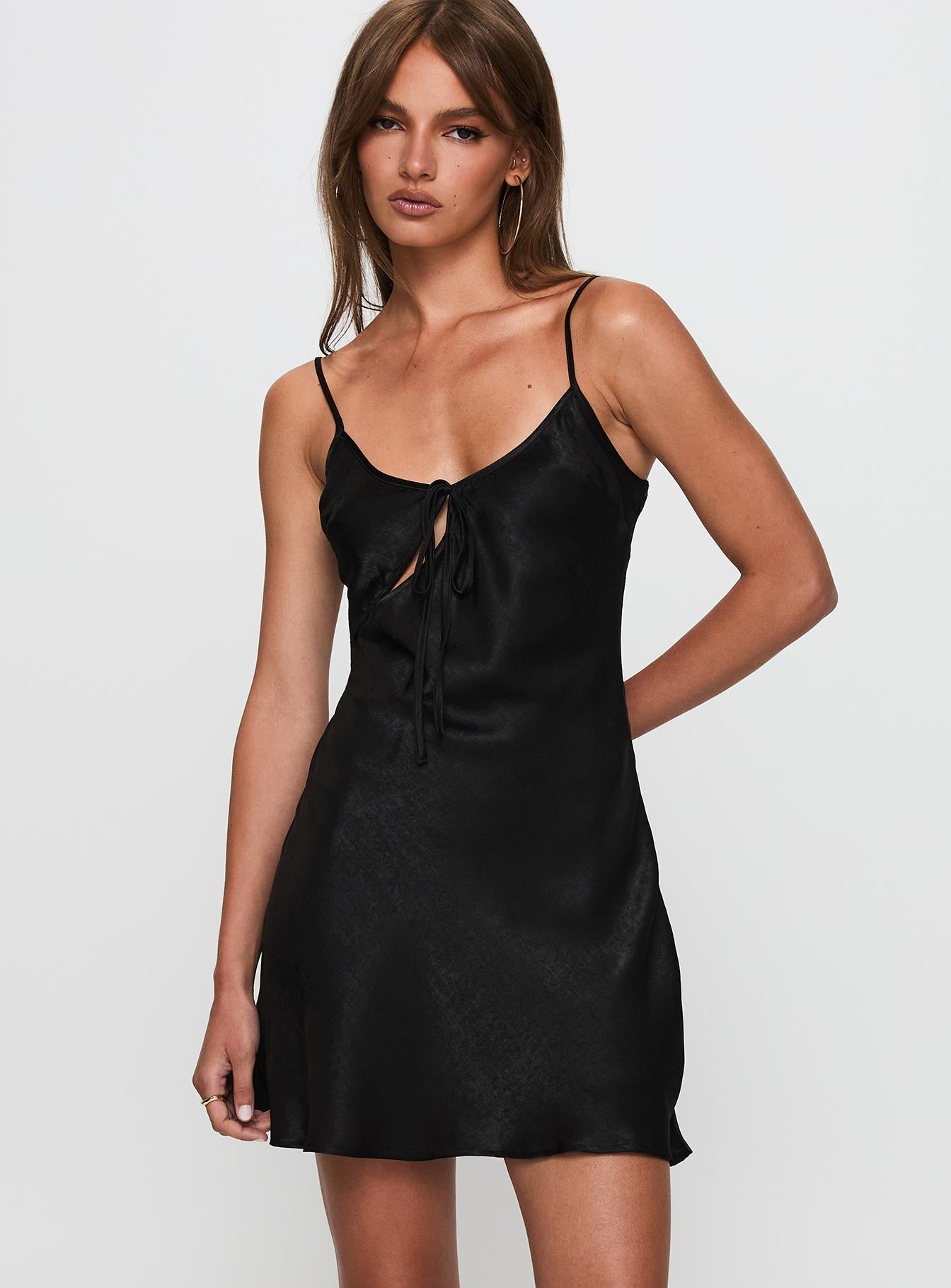 Linger Bias Cut Dress Black