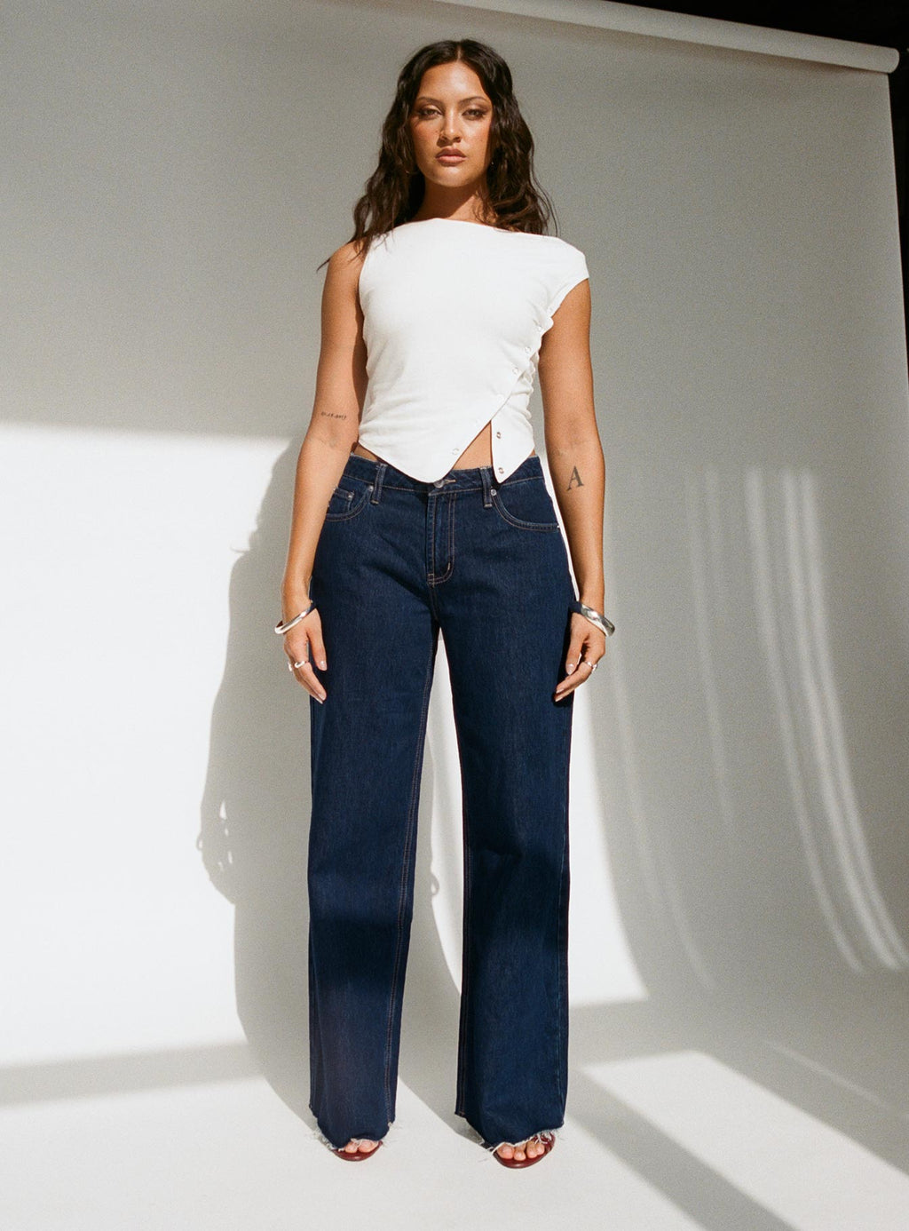 Darla Low Rise Straight Leg Jean Dark Blue Wash