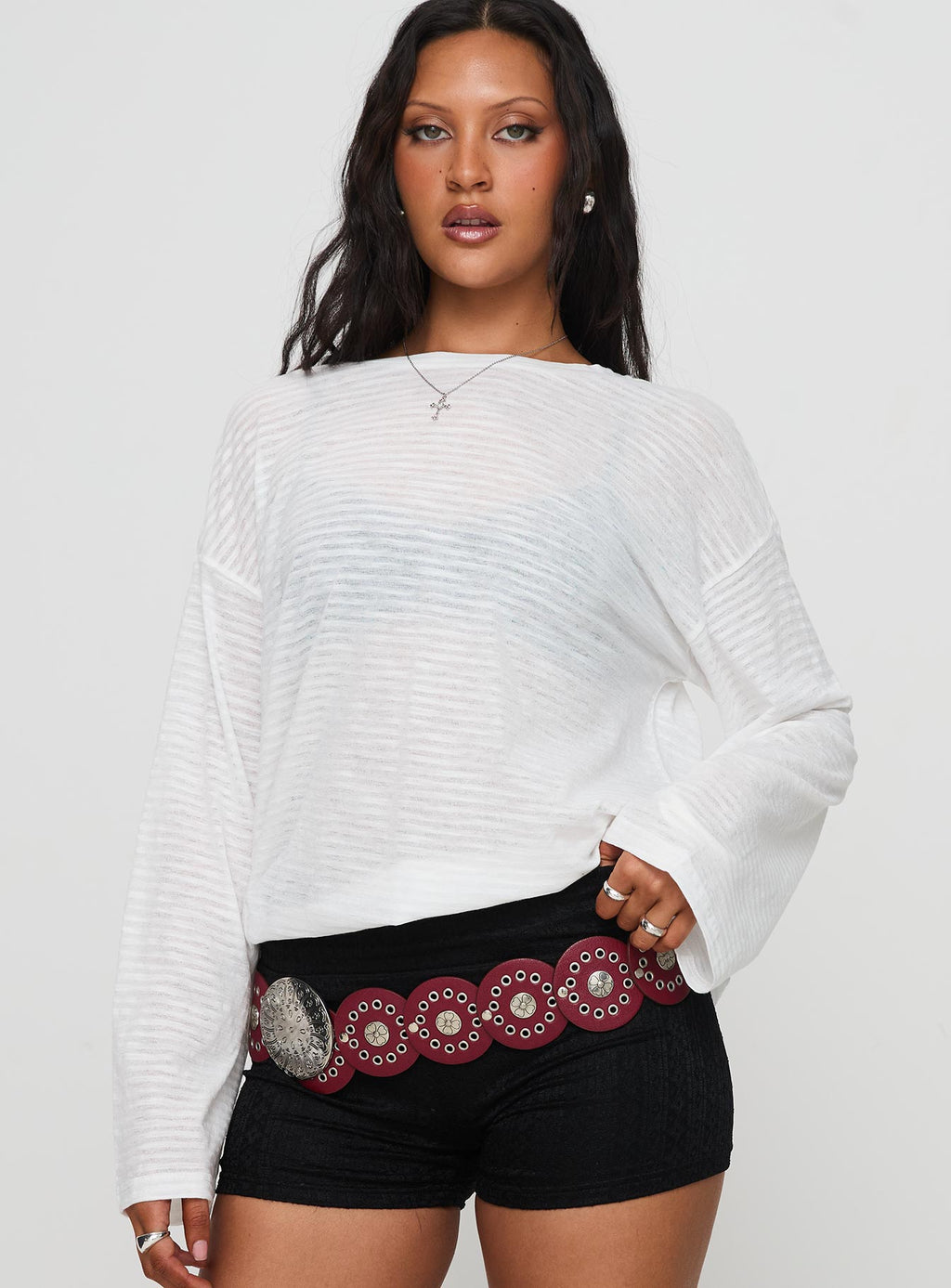 Veracruz Long Sleeve Top White