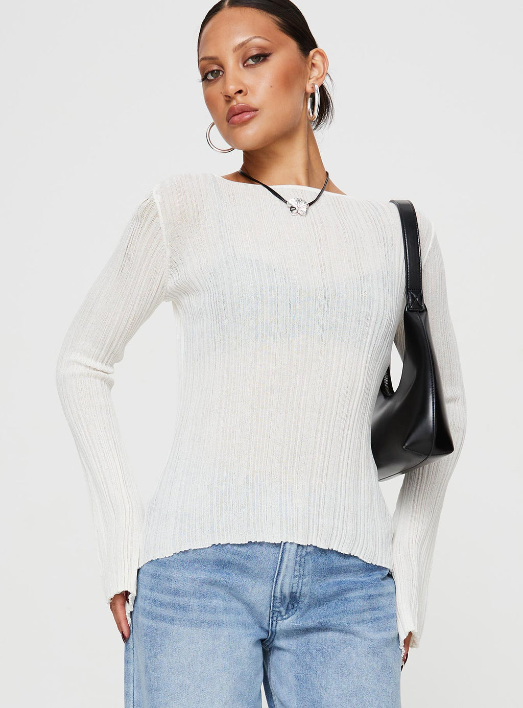 Wexley Long Sleeve Top White